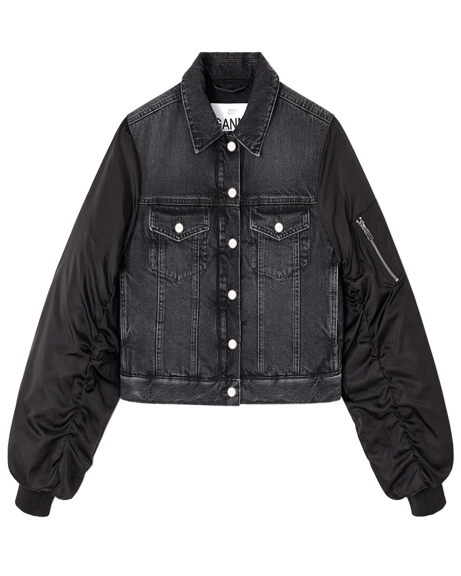 RIGID DENIM MIX JACKET / BLACK