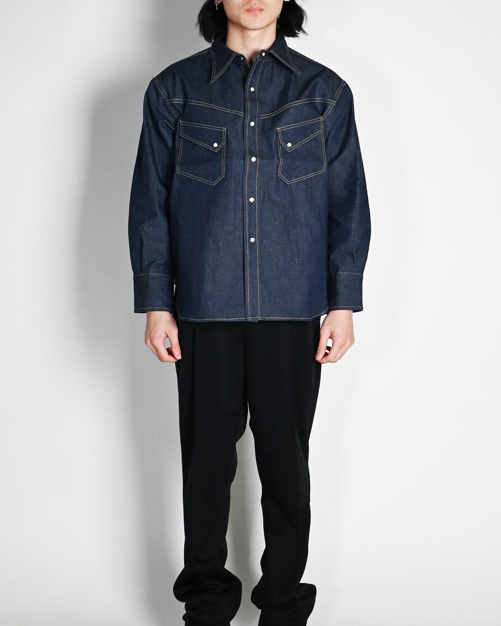 ©SAINT M××××××・セントマイケル - シャツ BBJ_DENIM SHIRT/REGID / BLUE