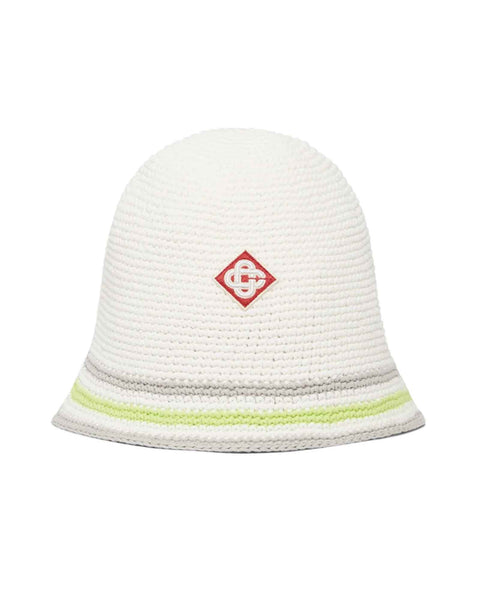 CASABLANCA (カサブランカ) SS26 STRIPE CROCHET HAT / WHITE | Detail