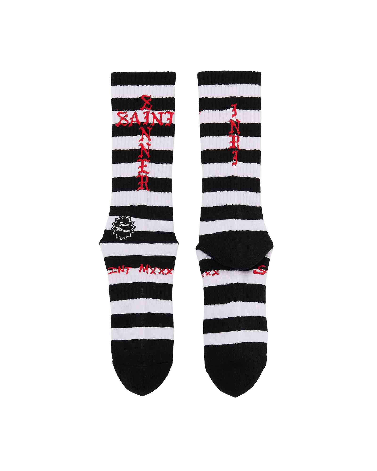 ©SAINT M××××××・セントマイケル - ソックス・レッグウェア SOCKS/BORDER / BLACK+WHITE