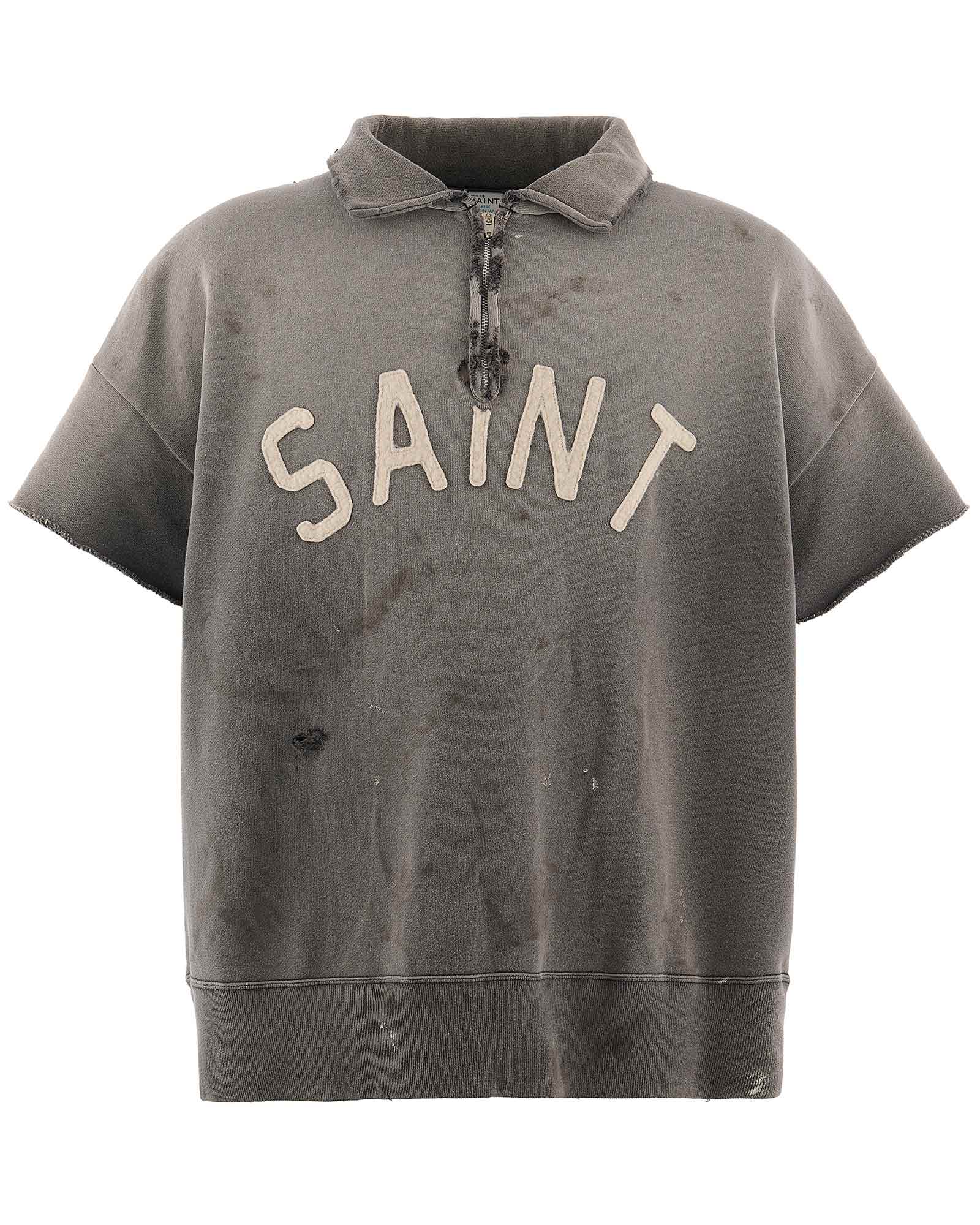 SS HALF ZIP SWEAT/SAINT / CHARCOAL