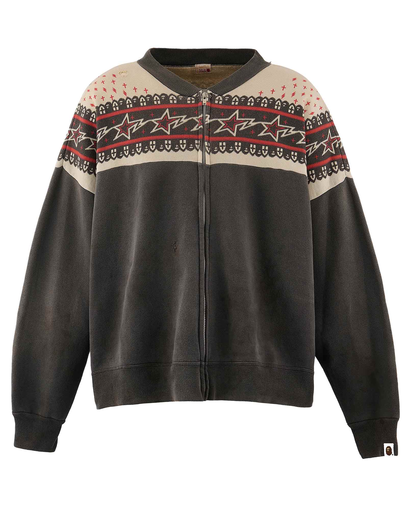 BAPE_ZIP CARDIGAN / CHARCOAL