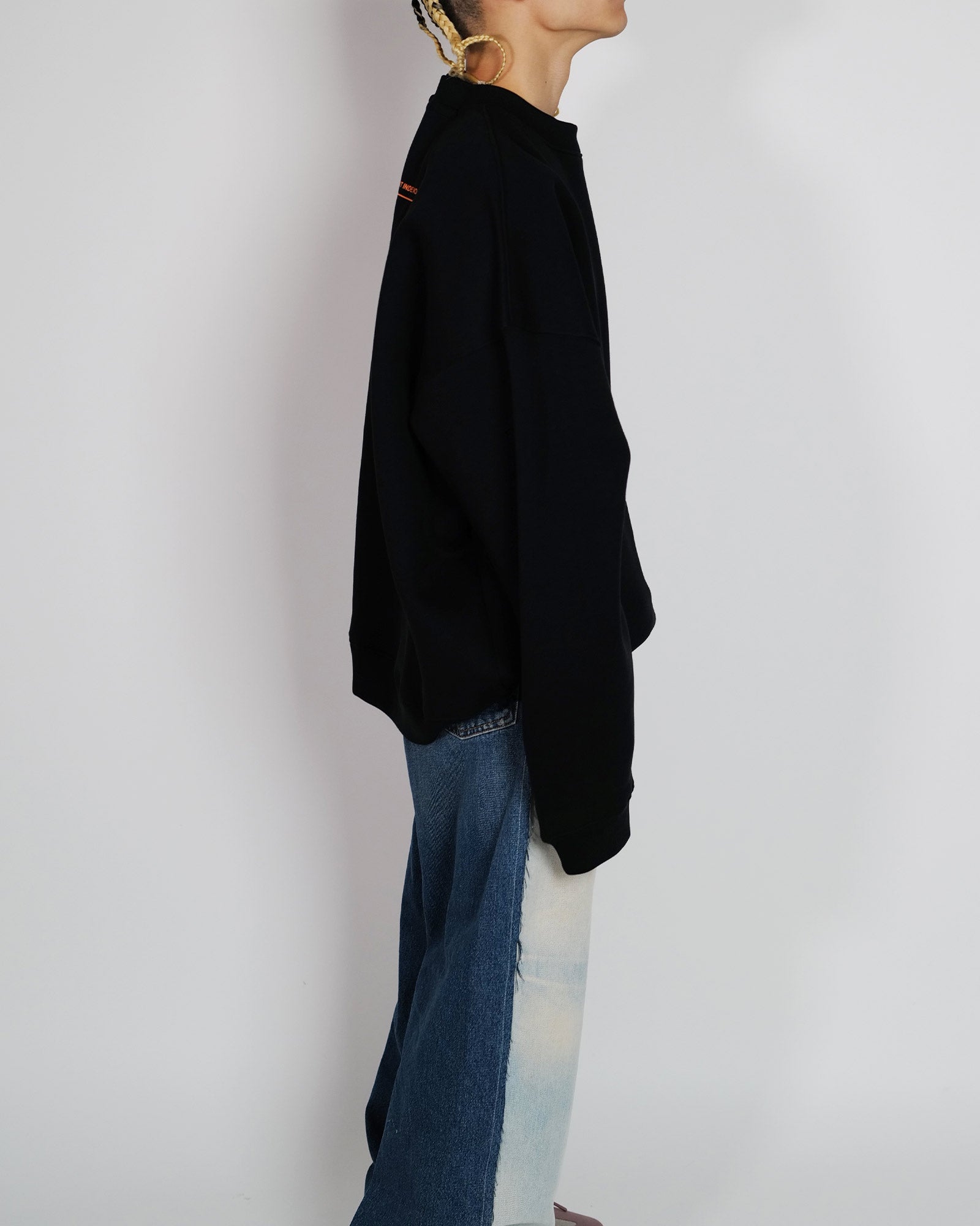 PROTOTYPES・プロトタイプス - スウェット BOX PLEAT CREW NECK  / BLACK