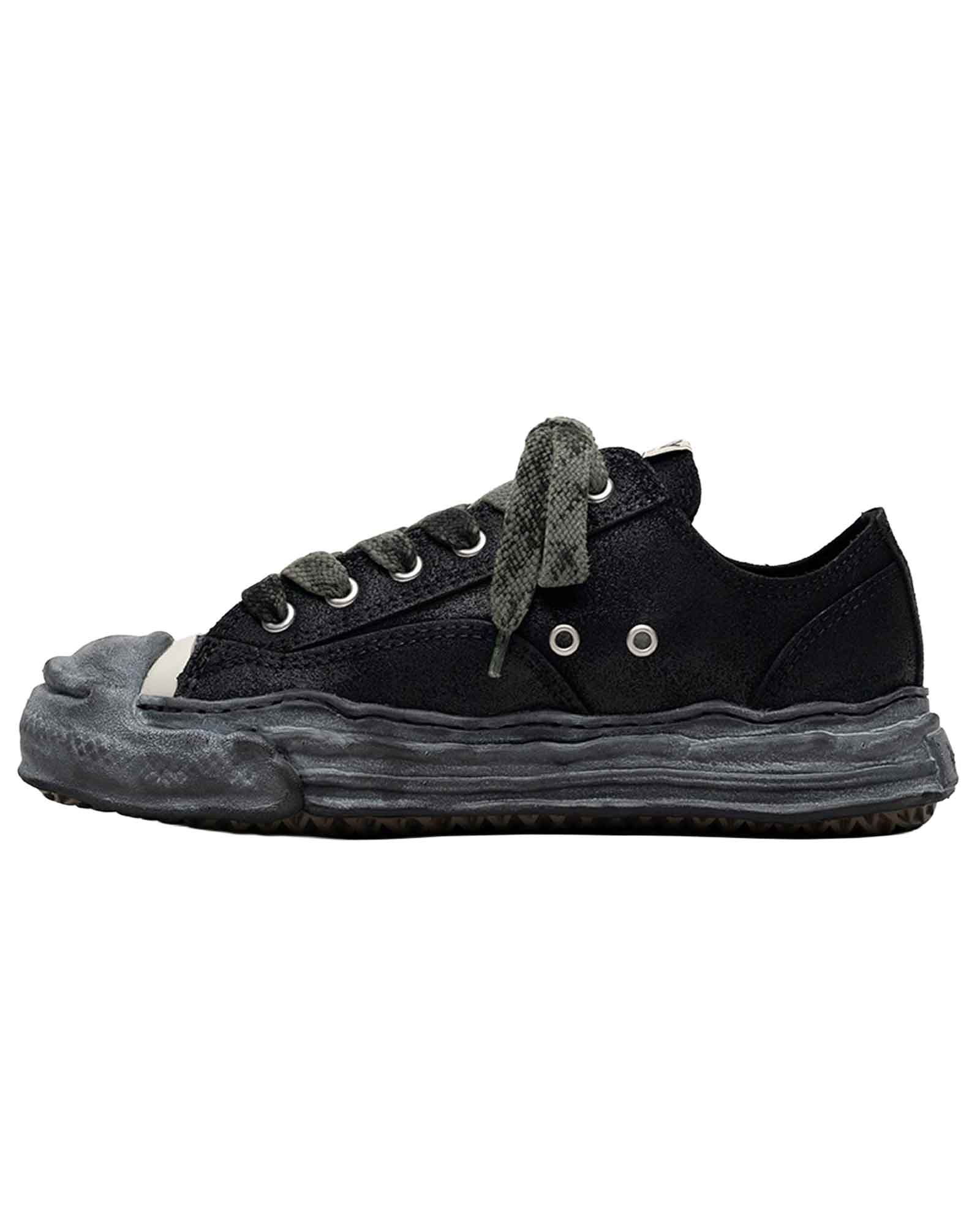 MIHARA YASUHIRO・ミハラヤスヒロ - ローカットスニーカー HANK WAXED SUEDE LOW-TOP SNEAKERS / BLK/BLK