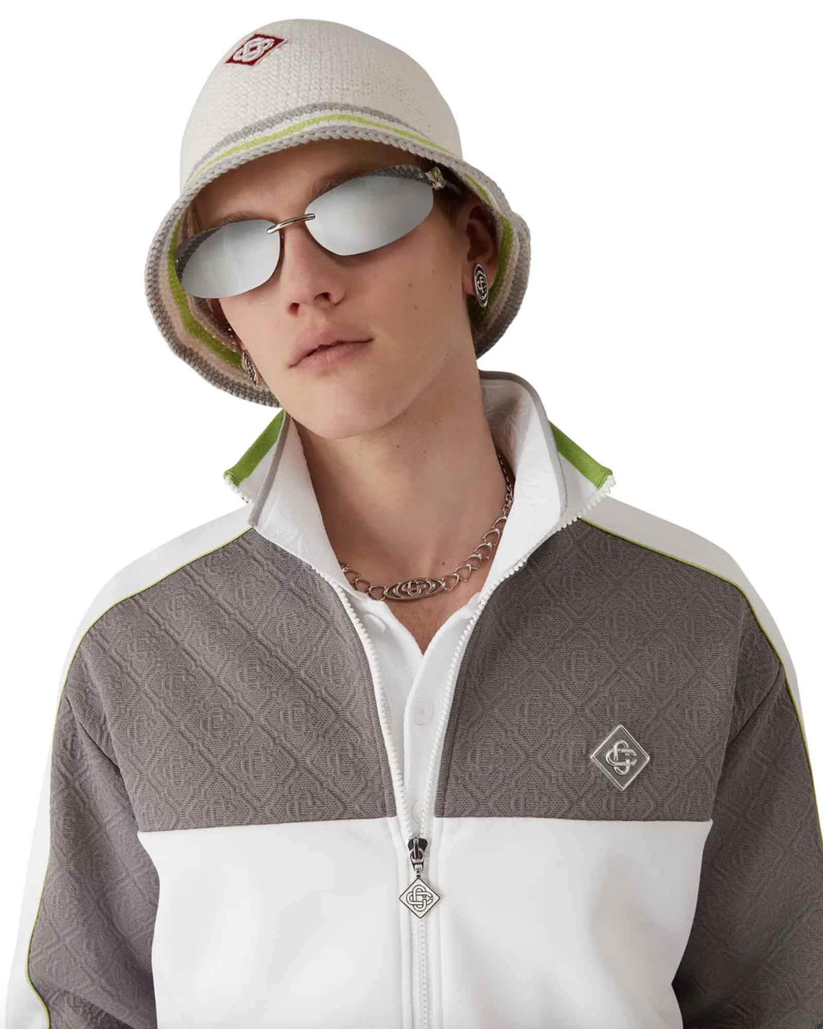 CASABLANCA (カサブランカ) SS26 STRIPE CROCHET HAT / WHITE | Detail