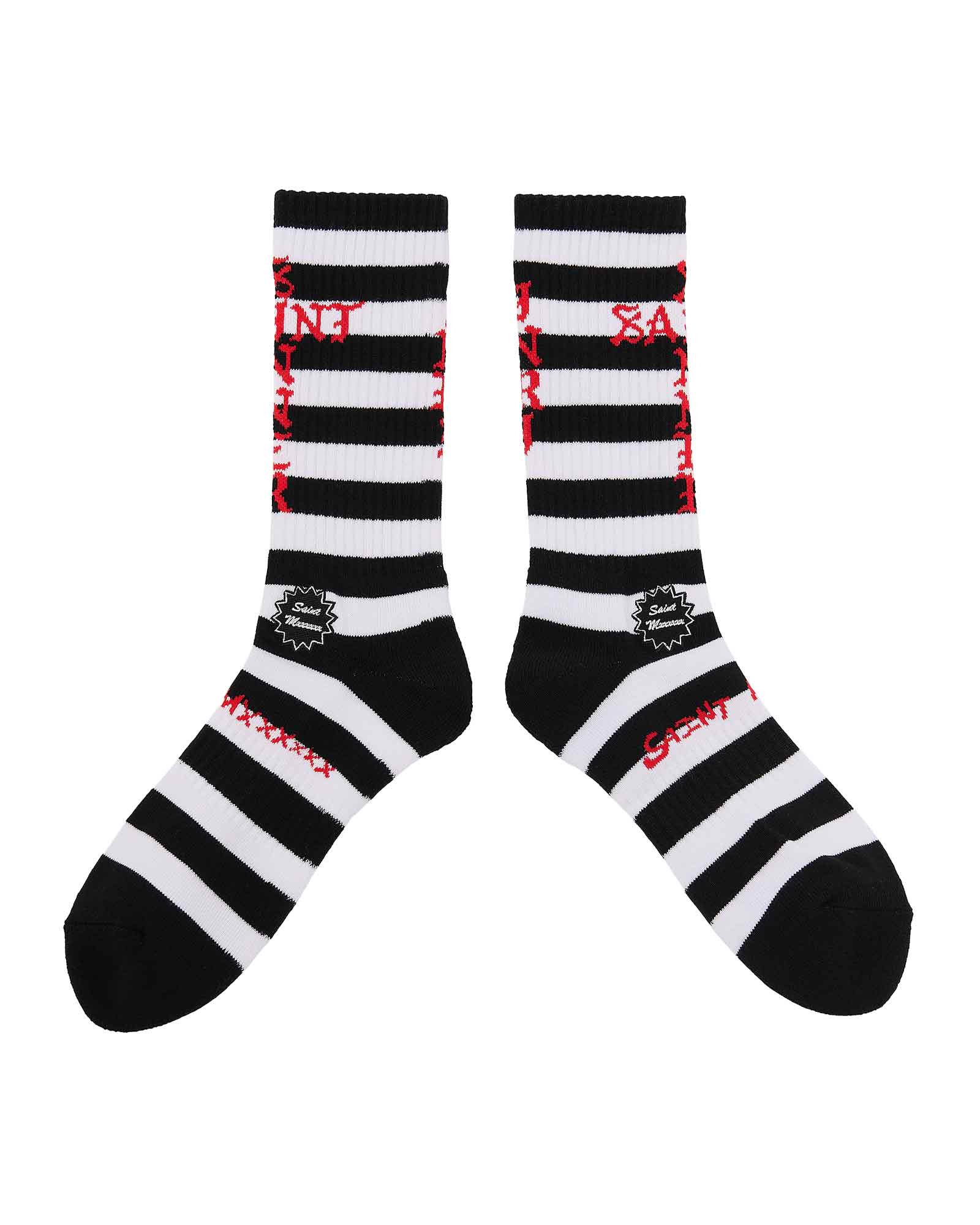 ©SAINT M××××××・セントマイケル - ソックス・レッグウェア SOCKS/BORDER / BLACK+WHITE