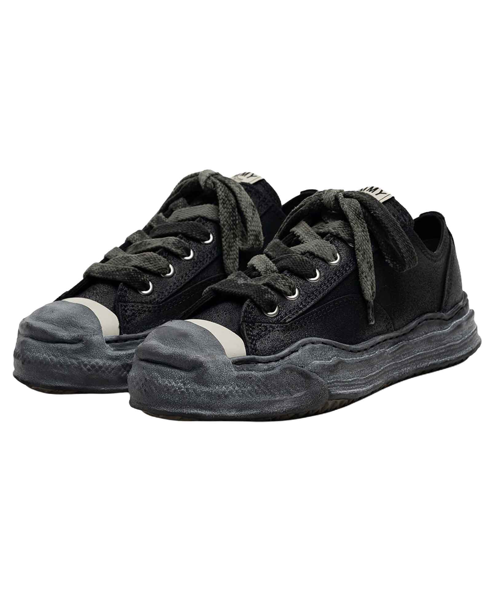 MIHARA YASUHIRO・ミハラヤスヒロ - ローカットスニーカー HANK WAXED SUEDE LOW-TOP SNEAKERS / BLK/BLK
