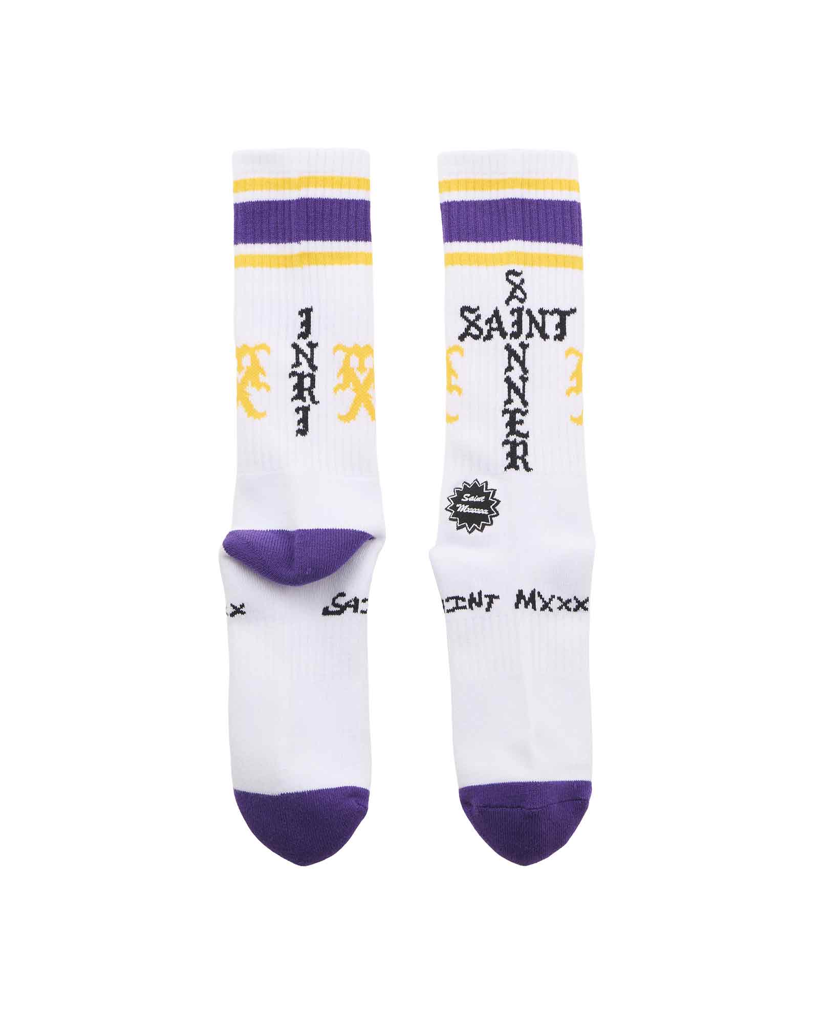 ©SAINT M××××××・セントマイケル - ソックス・レッグウェア SOCKS/SINNER / WHITE+PURPLE