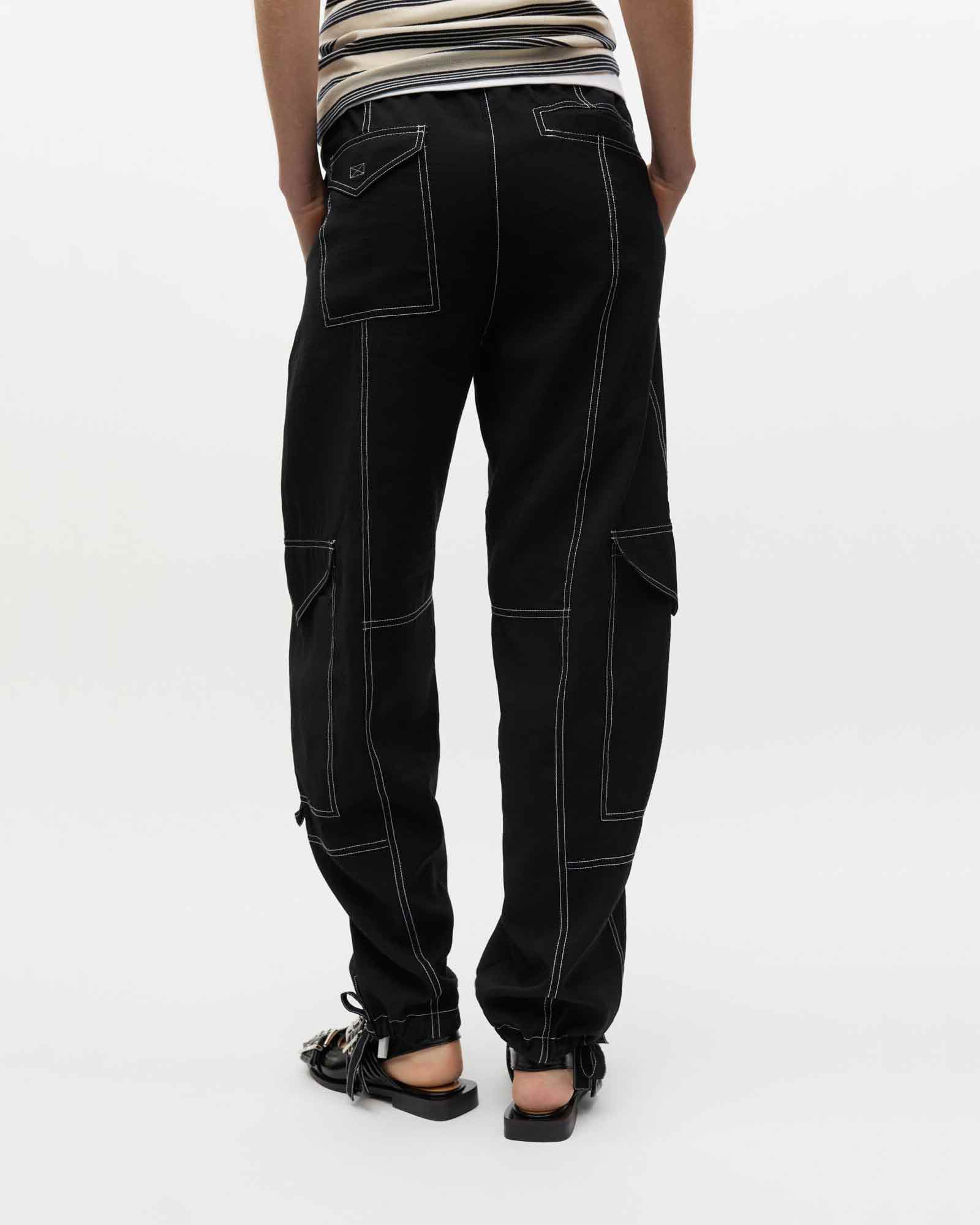 GANNI・ガニー - その他パンツ LIGHT SLUB HIGH WAIST POCKET PANTS / BLACK