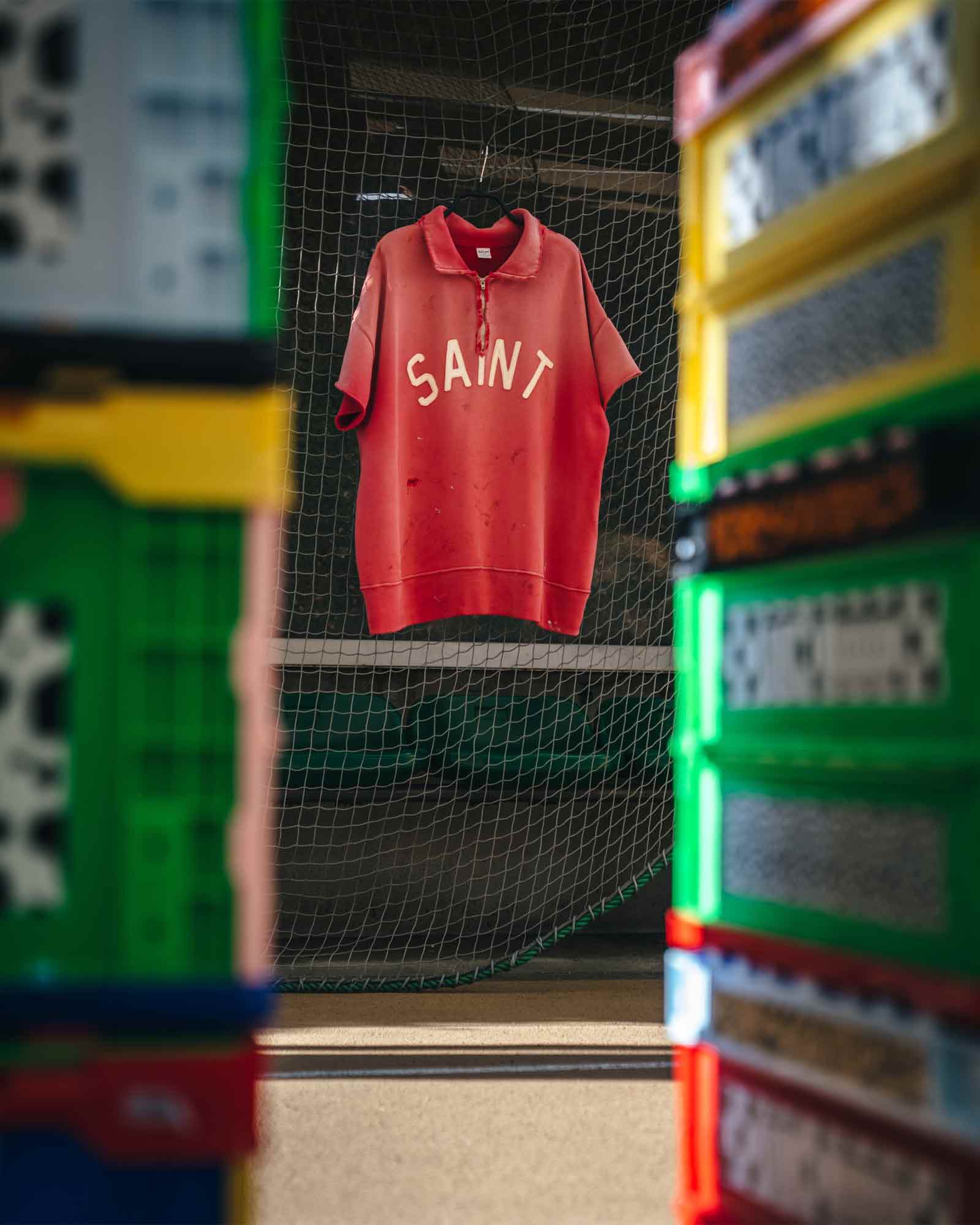 ©SAINT M××××××・セントマイケル - スウェット SS HALF ZIP SWEAT/SAINT / RED