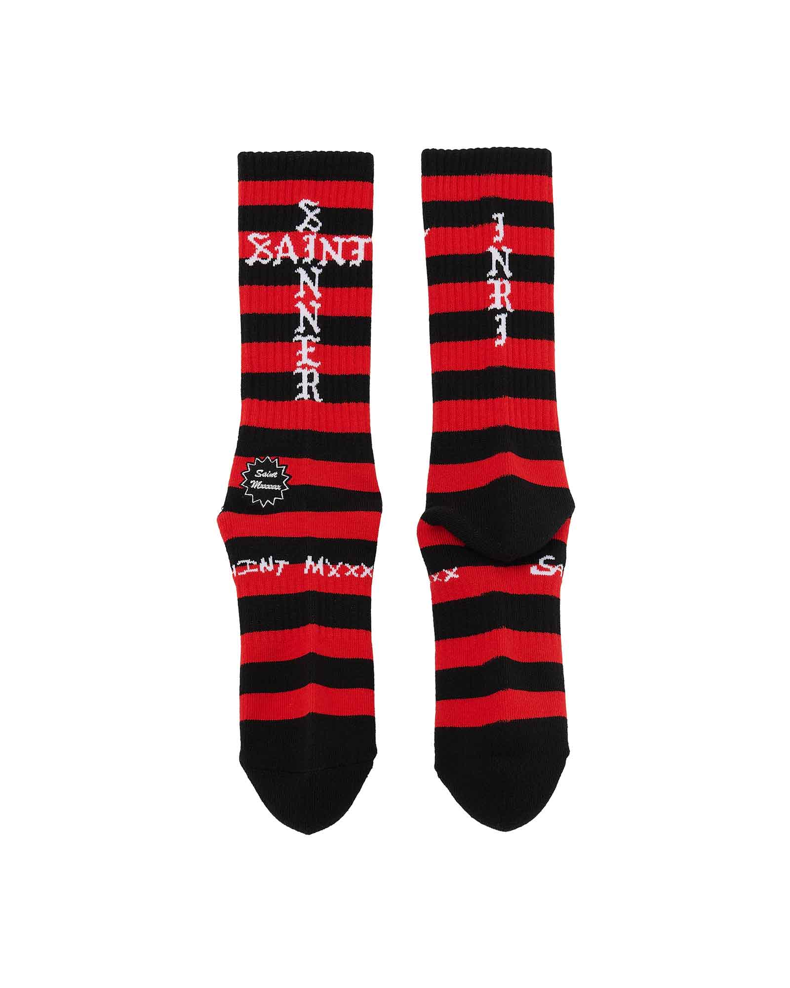 ©SAINT M××××××・セントマイケル - ソックス・レッグウェア SOCKS/BORDER / BLACK+RED
