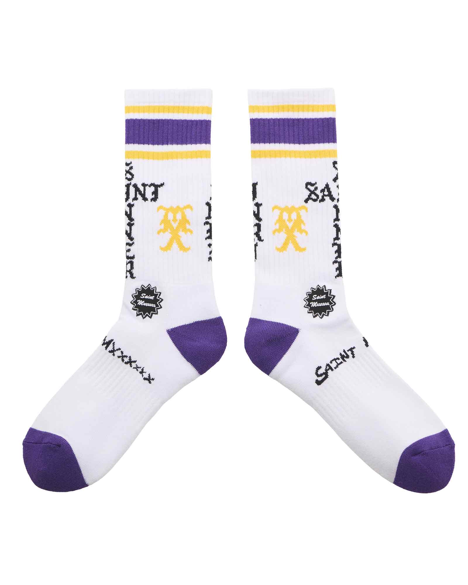 ©SAINT M××××××・セントマイケル - ソックス・レッグウェア SOCKS/SINNER / WHITE+PURPLE