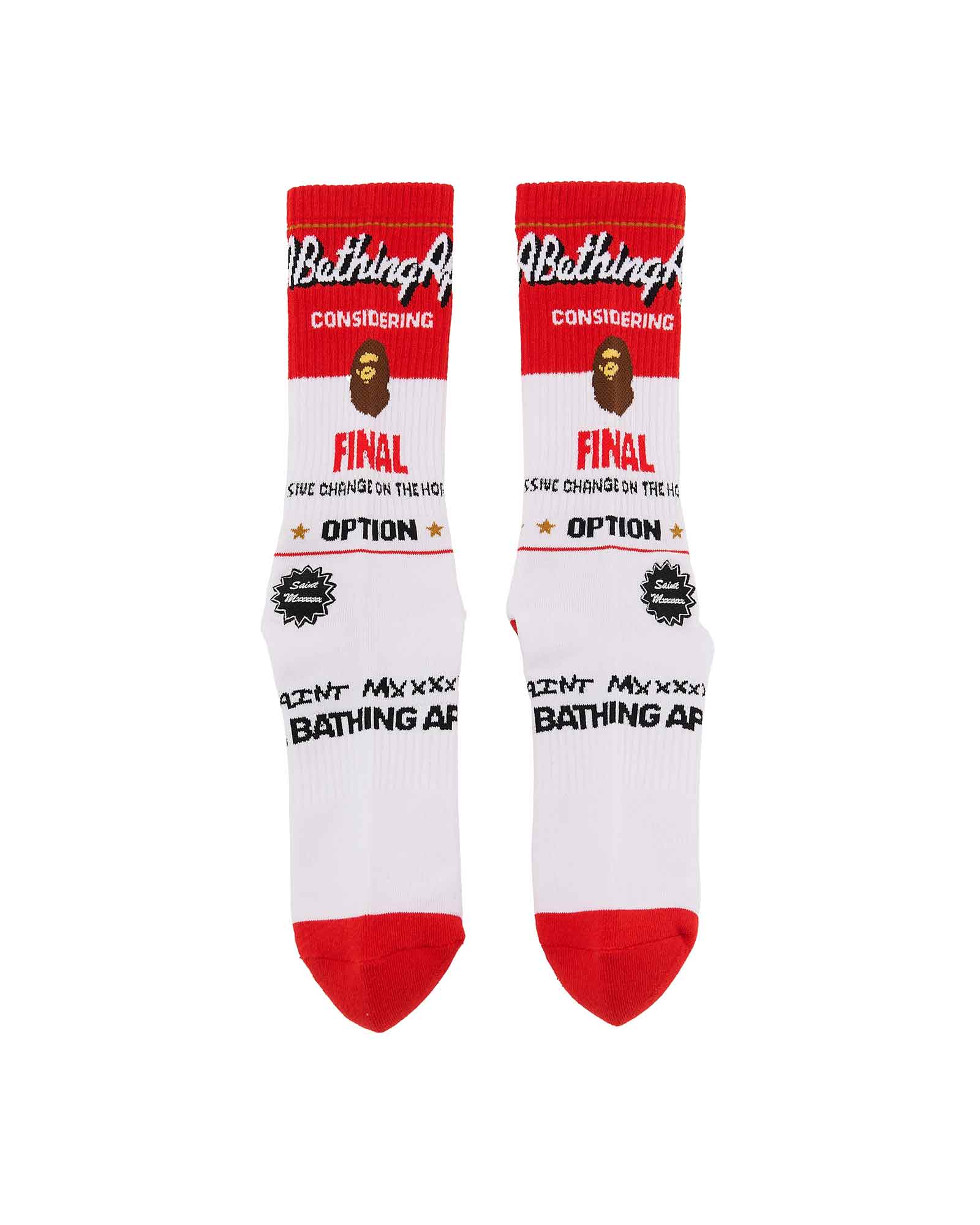 BAPE_SOCKS/FAINAL / WHITE+RED