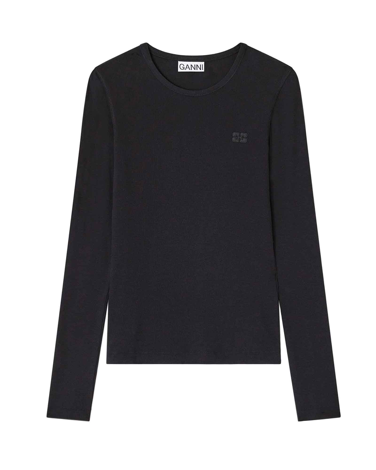 SOFT COTTON RIB LONG SLEEVE / BLACK