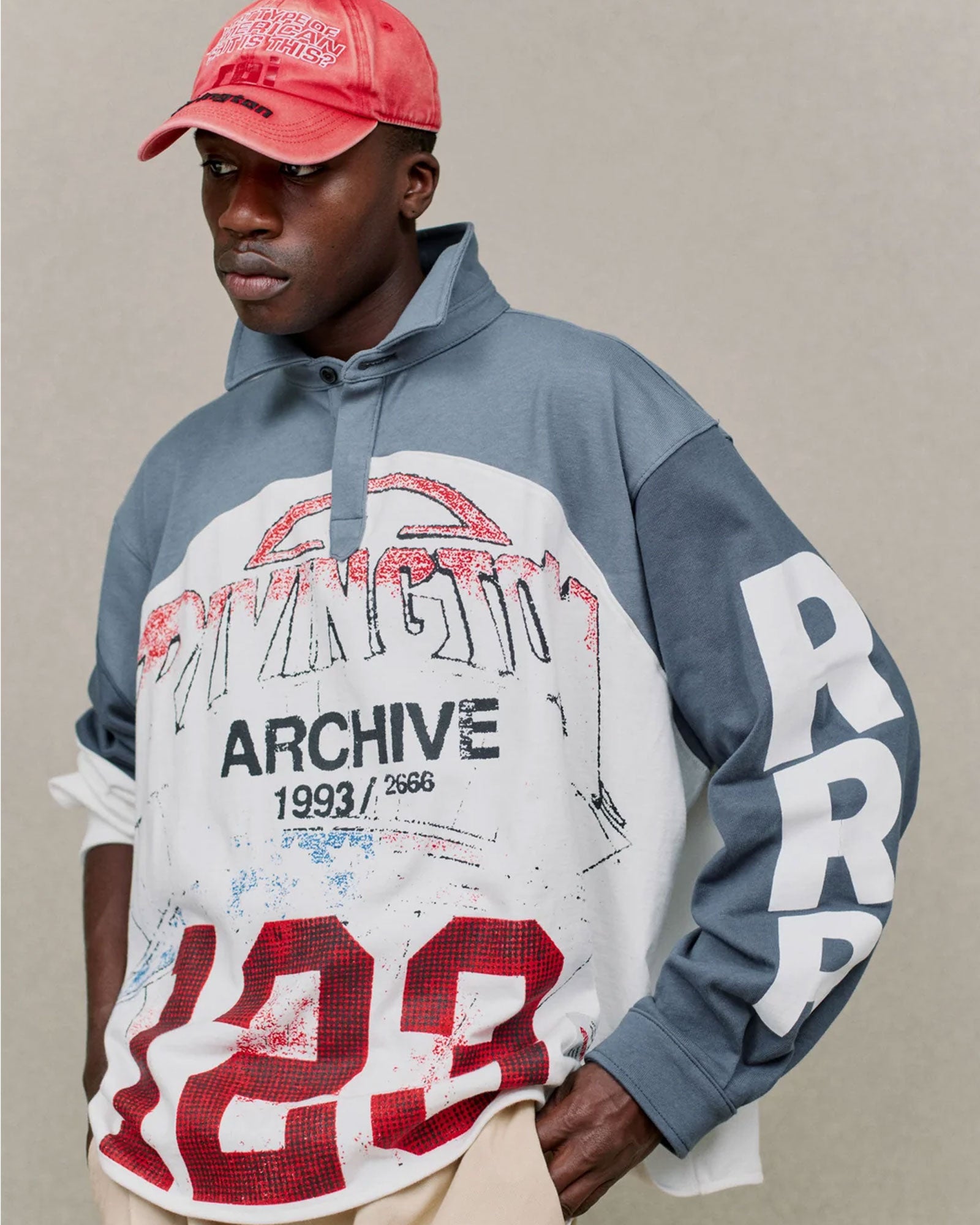 RRR123・リヴィントン ロイ レビス - シャツ AMERICAN RUGBY / WHITE NAVY