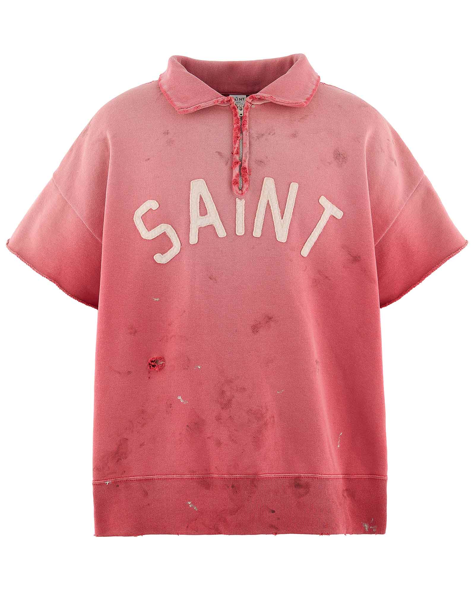 SS HALF ZIP SWEAT/SAINT / RED