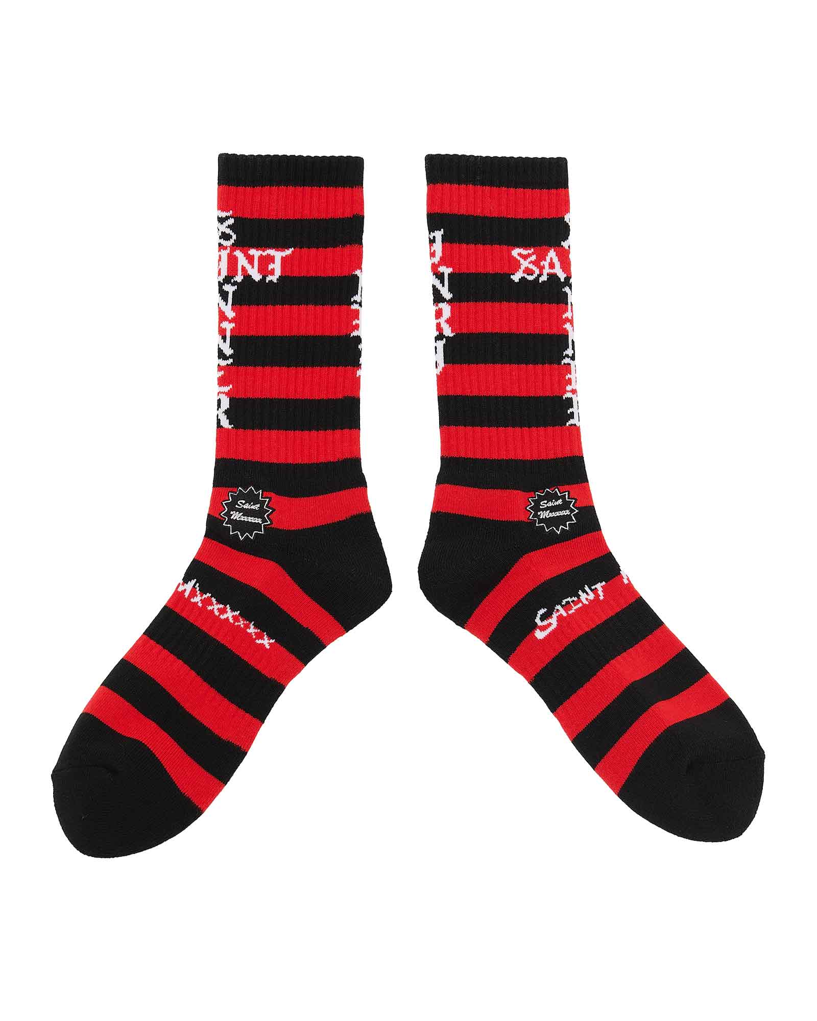 ©SAINT M××××××・セントマイケル - ソックス・レッグウェア SOCKS/BORDER / BLACK+RED