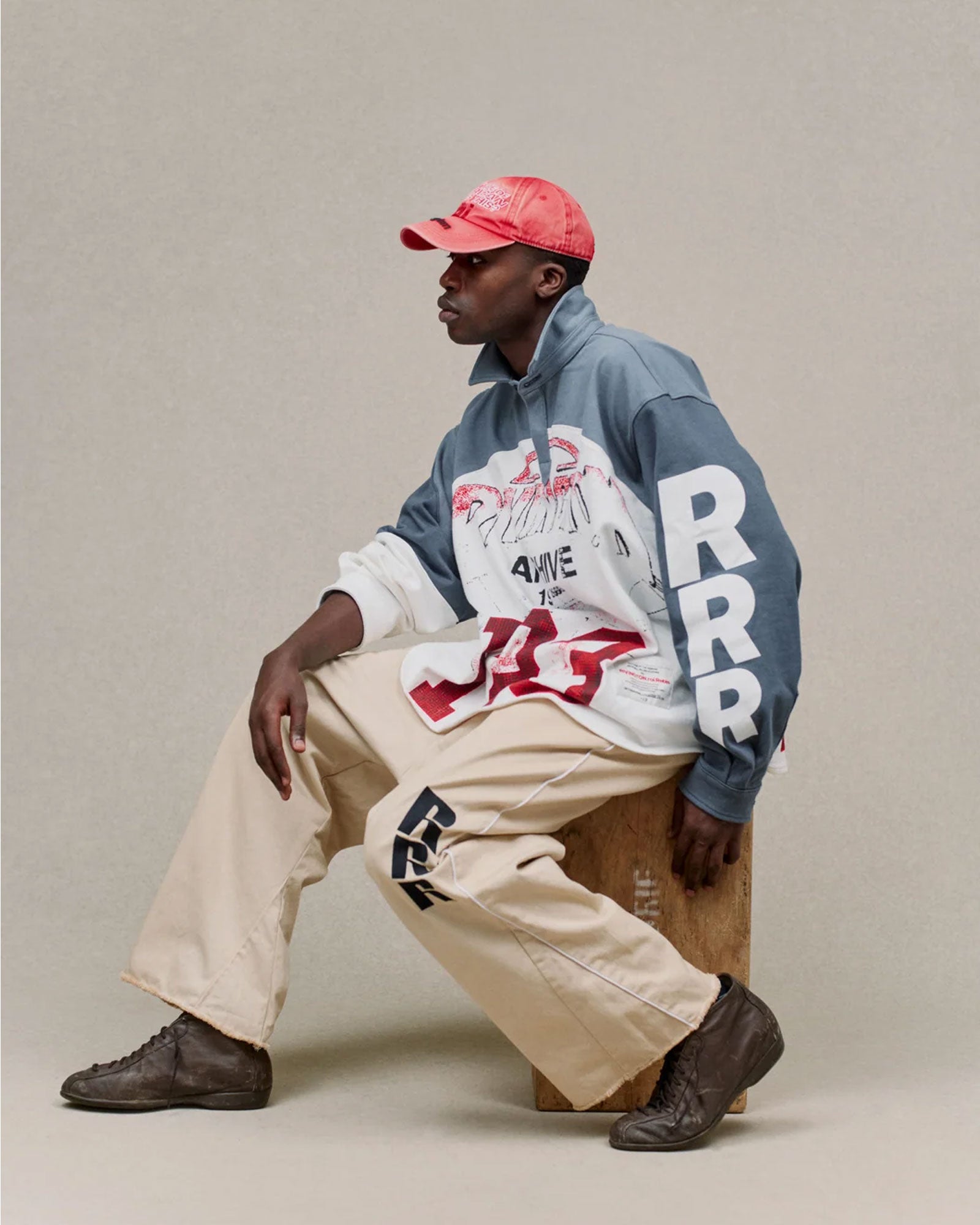 RRR123・リヴィントン ロイ レビス - シャツ AMERICAN RUGBY / WHITE NAVY