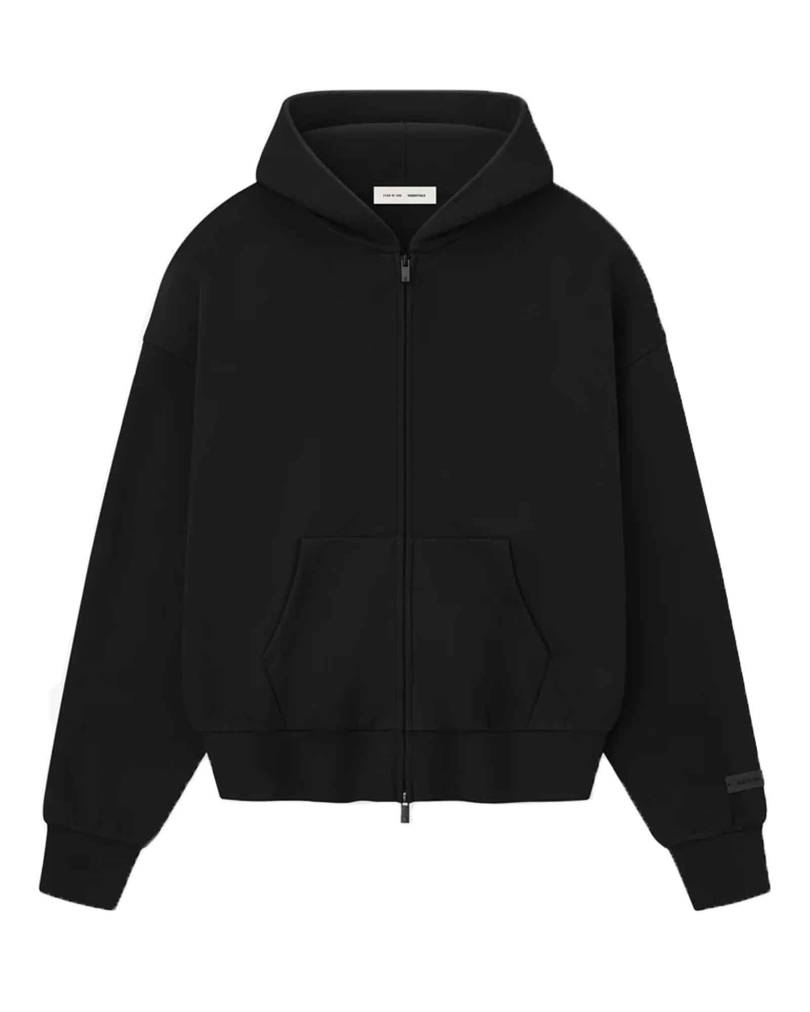 CLASSIC FIT FLEECE ZIP-UP HOODIE / JET BLACK