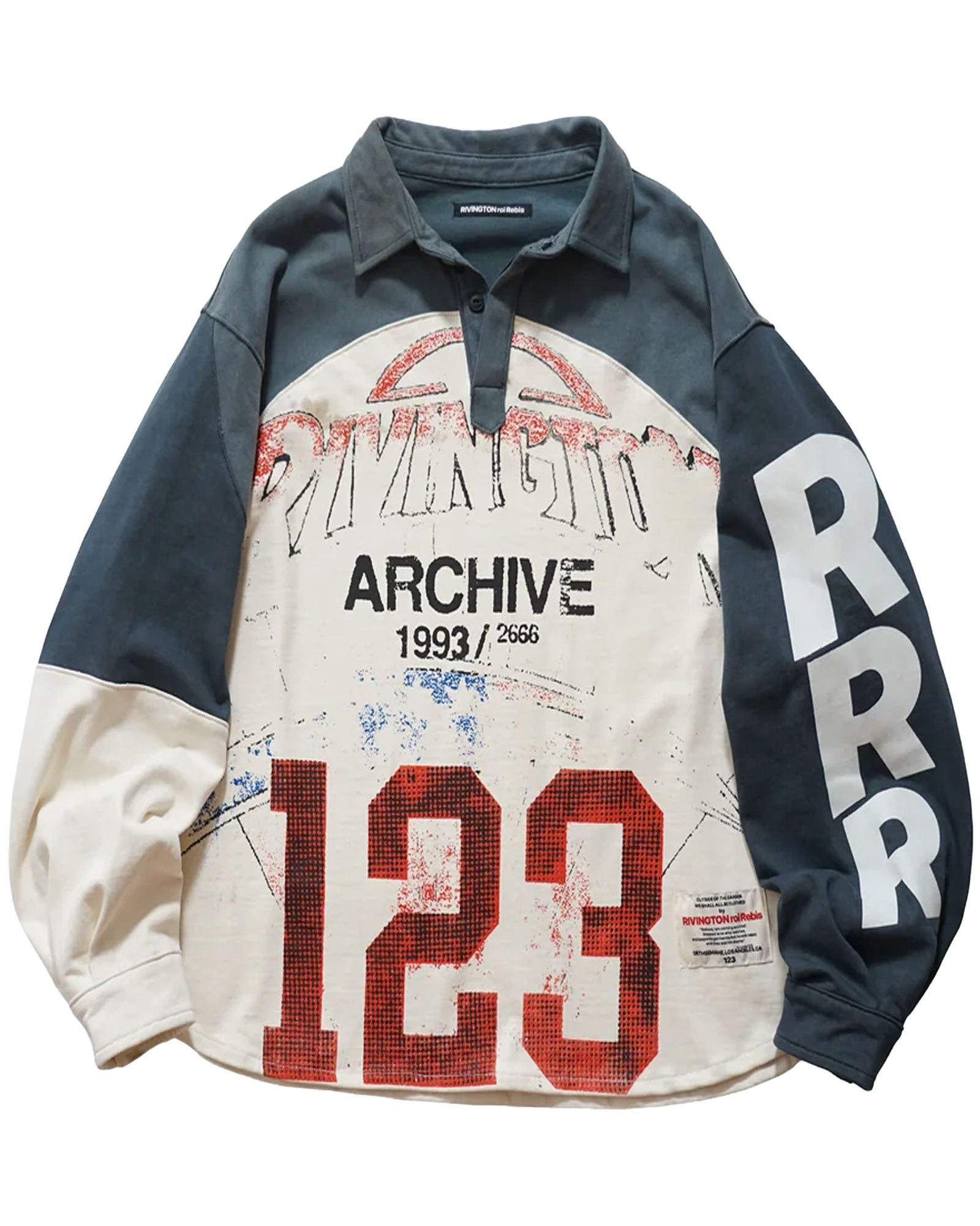 RRR123・リヴィントン ロイ レビス - シャツ AMERICAN RUGBY / WHITE NAVY