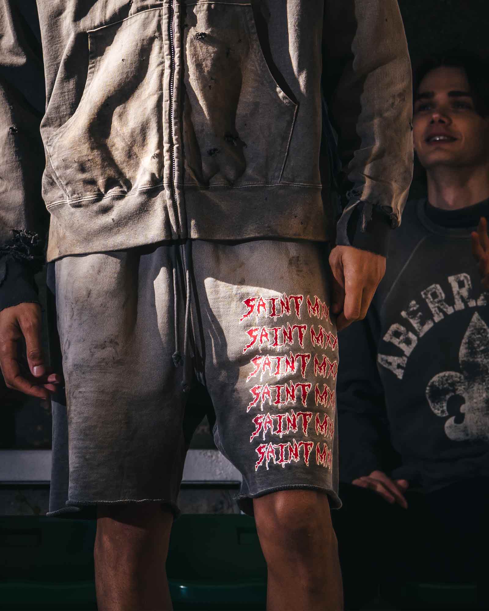 ©SAINT M××××××・セントマイケル - スウェットパンツ SWEAT SHORTS/SAINT MXX / CHARCOAL