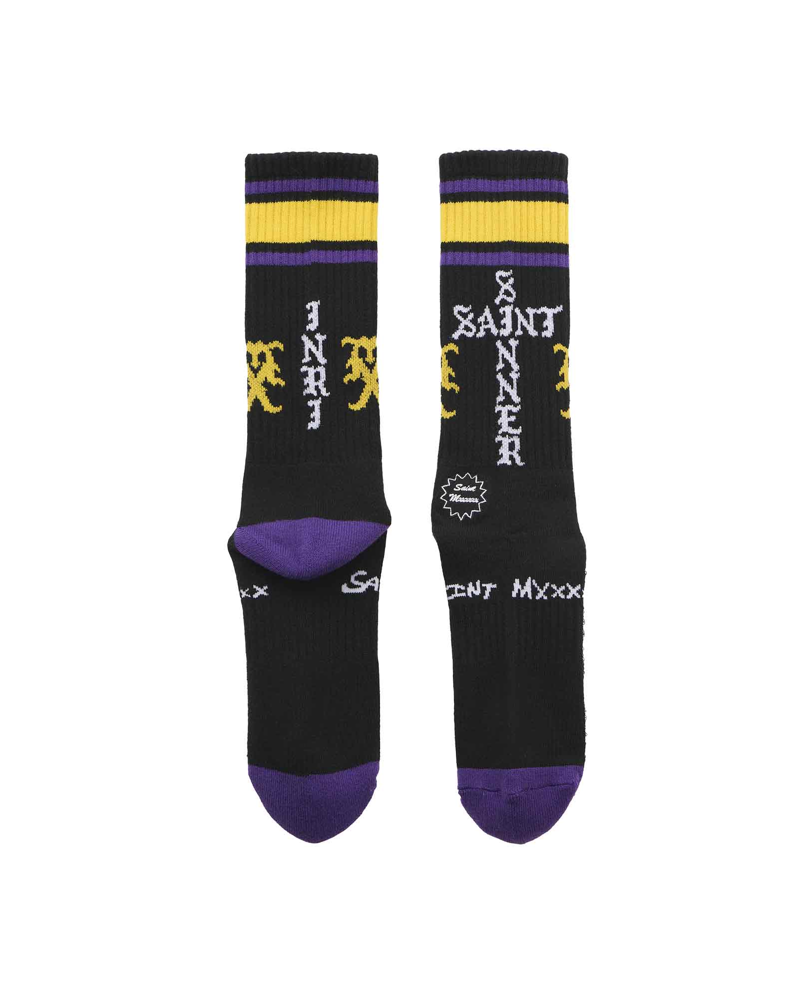 ©SAINT M××××××・セントマイケル - ソックス・レッグウェア SOCKS/SINNER / BLACK+PURPLE