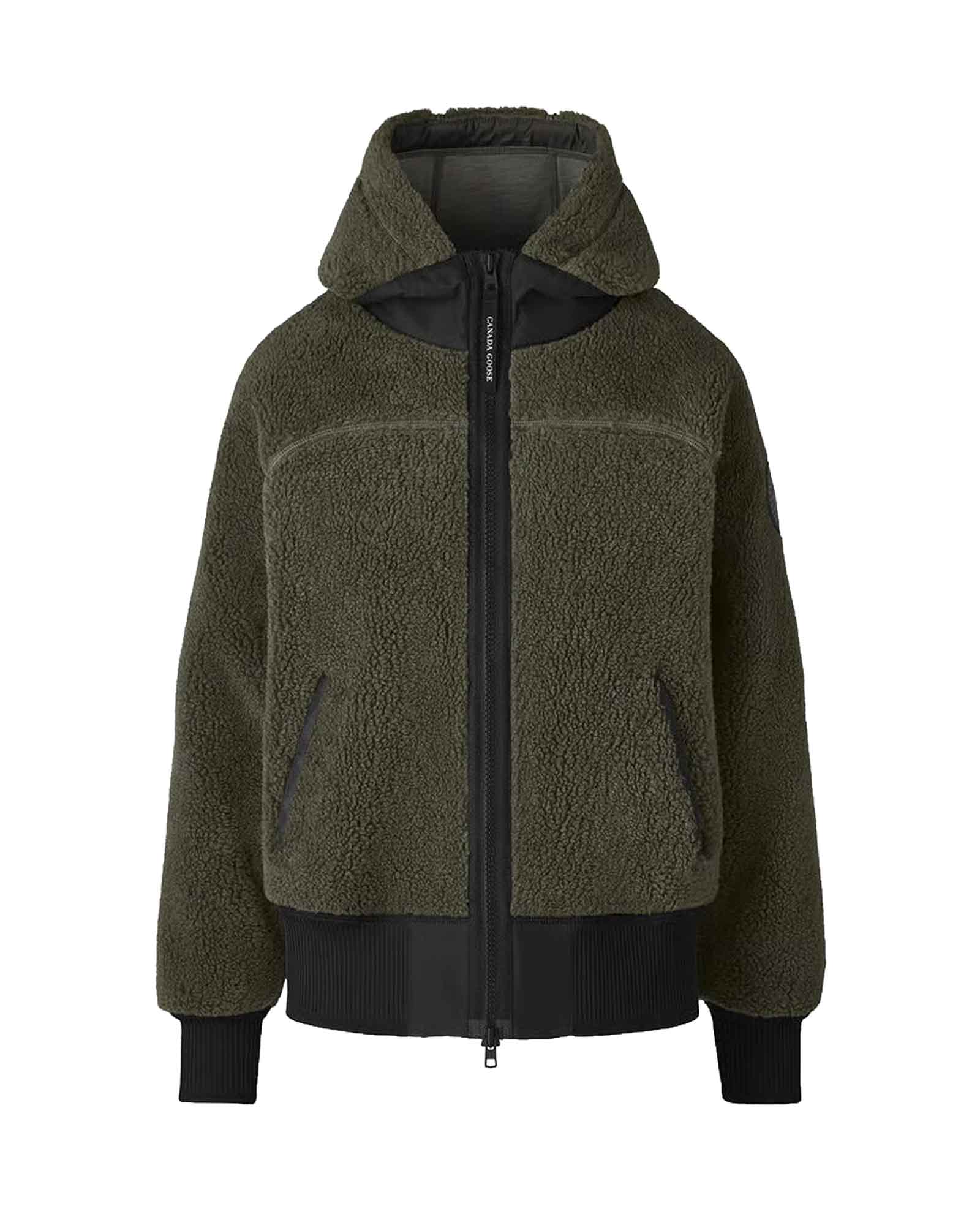 CANADA GOOSE・カナダグース -  SIMCOE OVERSIZED HOODY KIND HIGH PILE FLEECE BLACK LA / SMOKEY SAGE