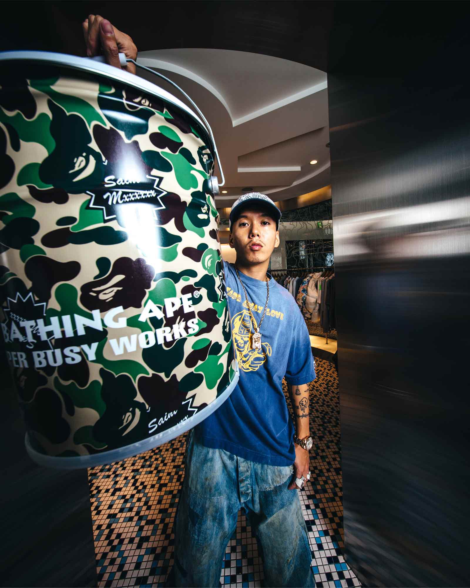 ©SAINT M××××××・セントマイケル - スツール・椅子 BAPE_CAN STOOL / CAMO