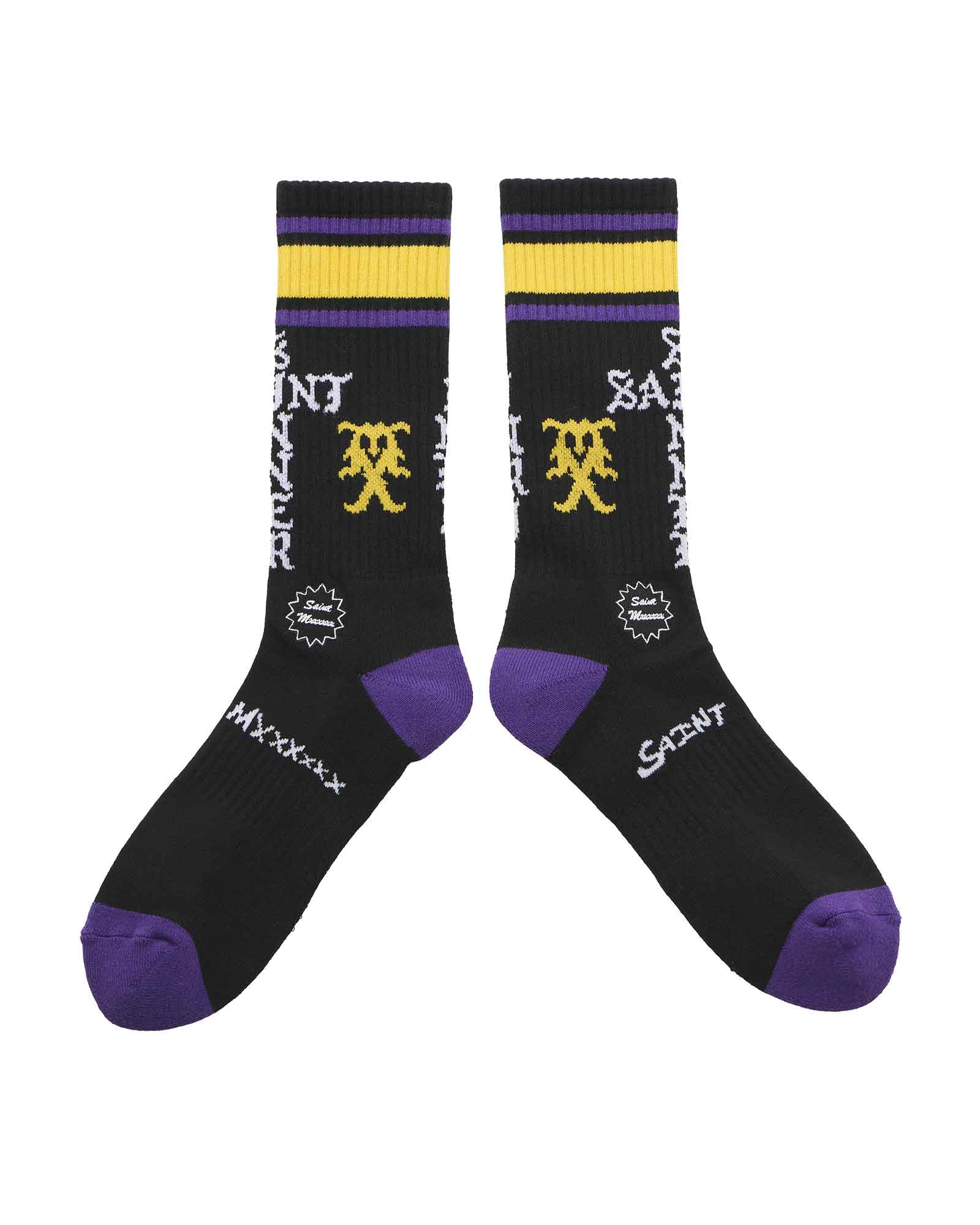 ©SAINT M××××××・セントマイケル - ソックス・レッグウェア SOCKS/SINNER / BLACK+PURPLE