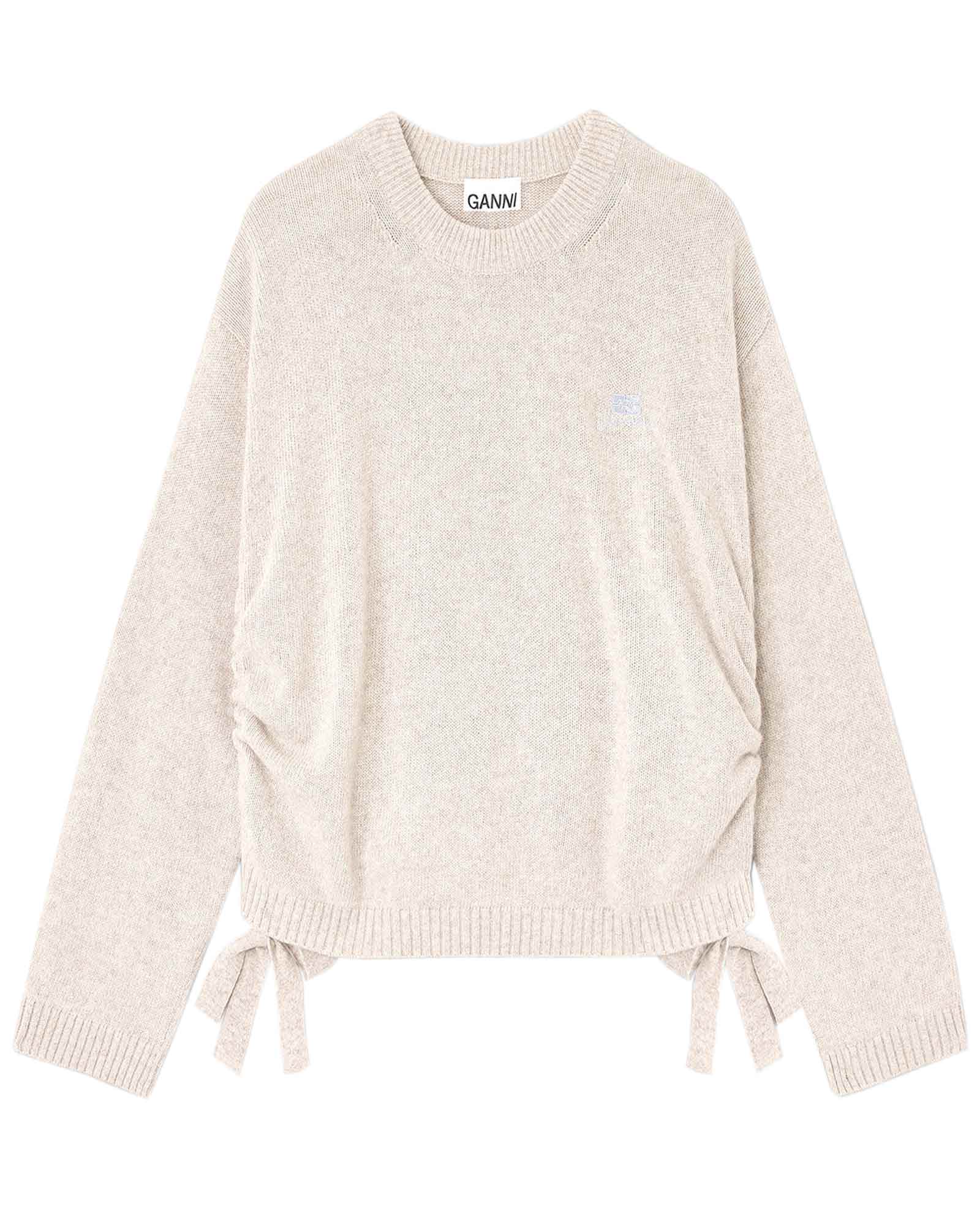 FUTURE WOOL MIX OVERSIZED O-NECK / SAND