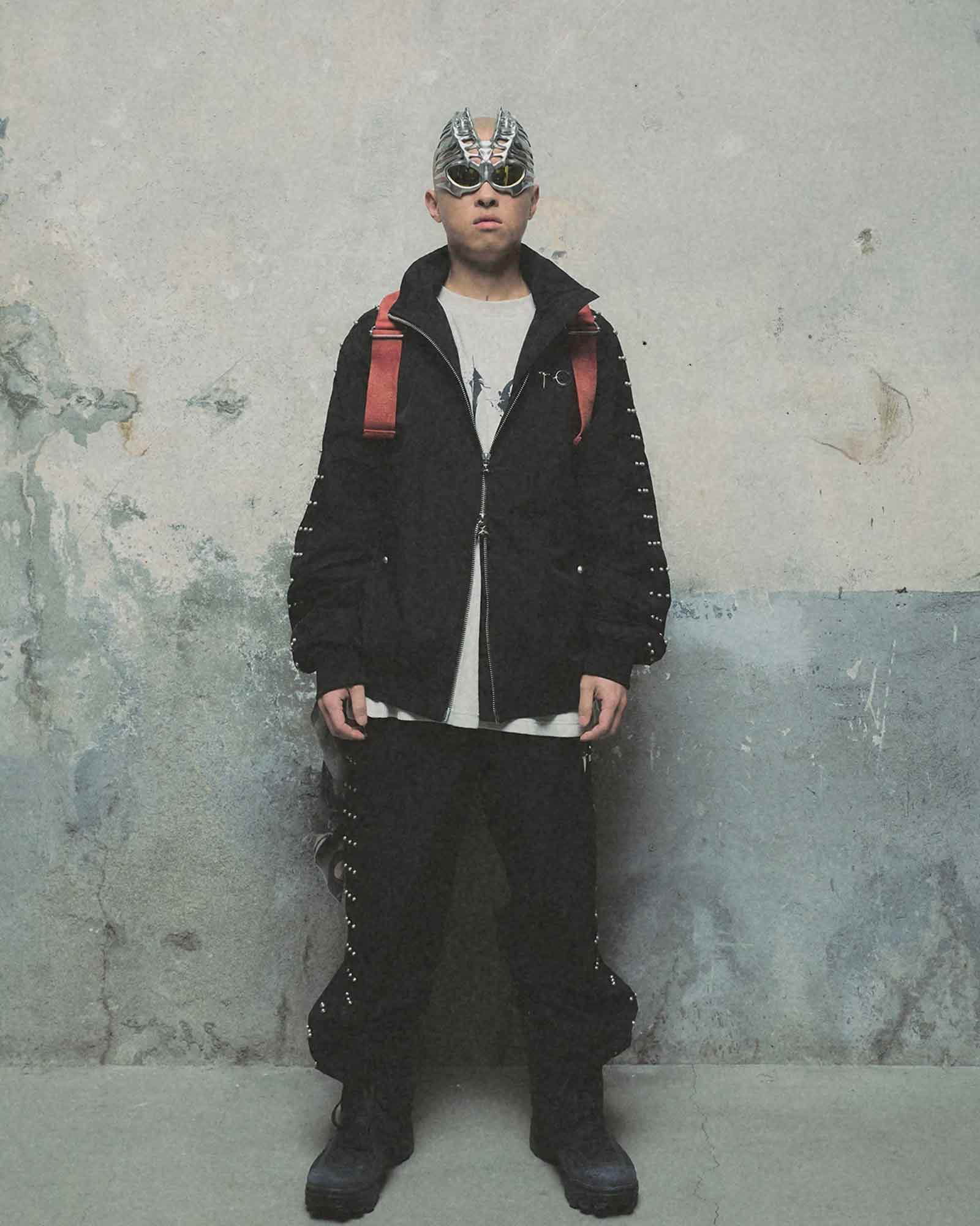 THUG CLUB・sag club - トラックジャケット TRIPLE LINE STUD TRACK JACKET / BLACK