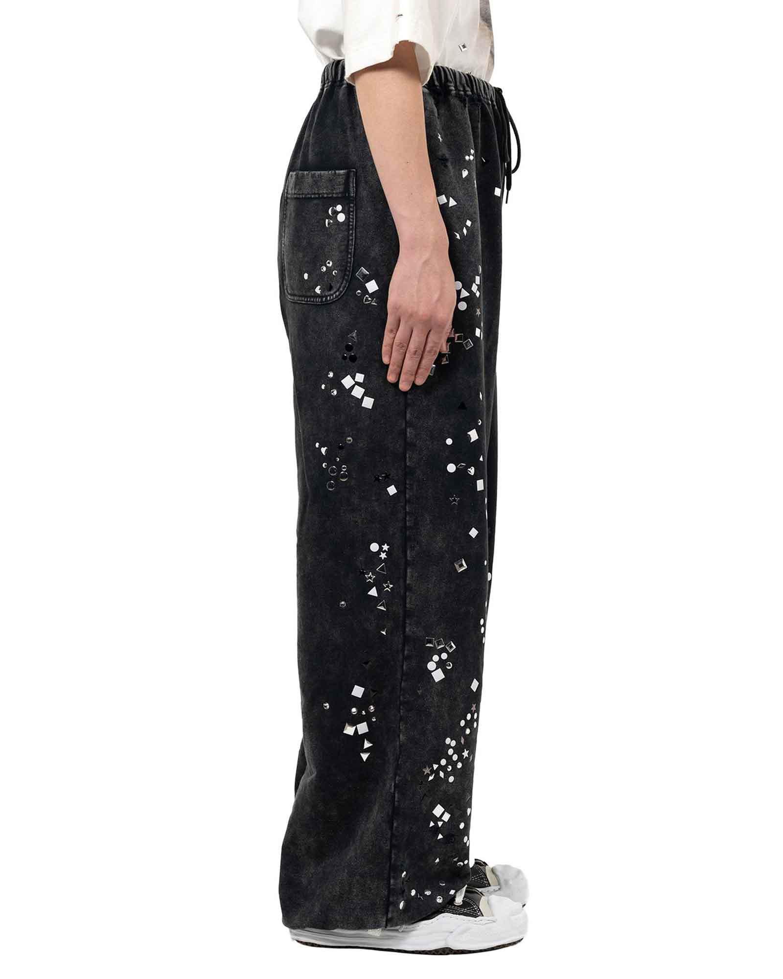 MIHARA YASUHIRO・Yasuhiro Mihara -  EMBELLISHED BLEACHED PANTS / BLACK