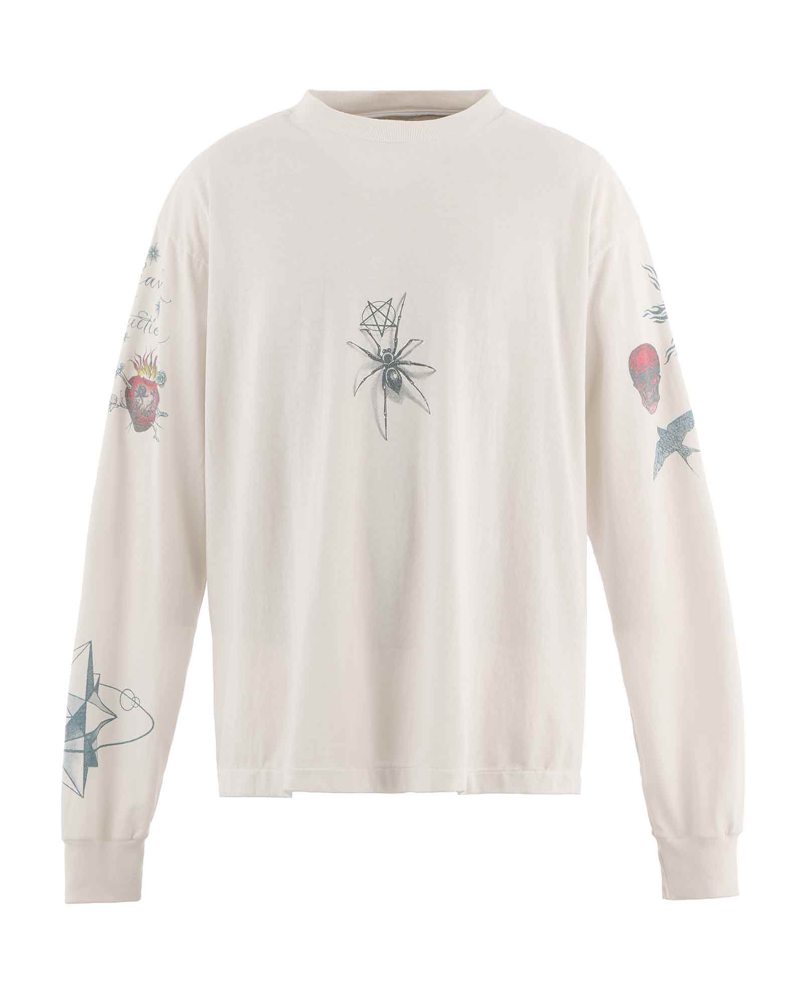 DW_LS TEE/TATTOO / WHITE