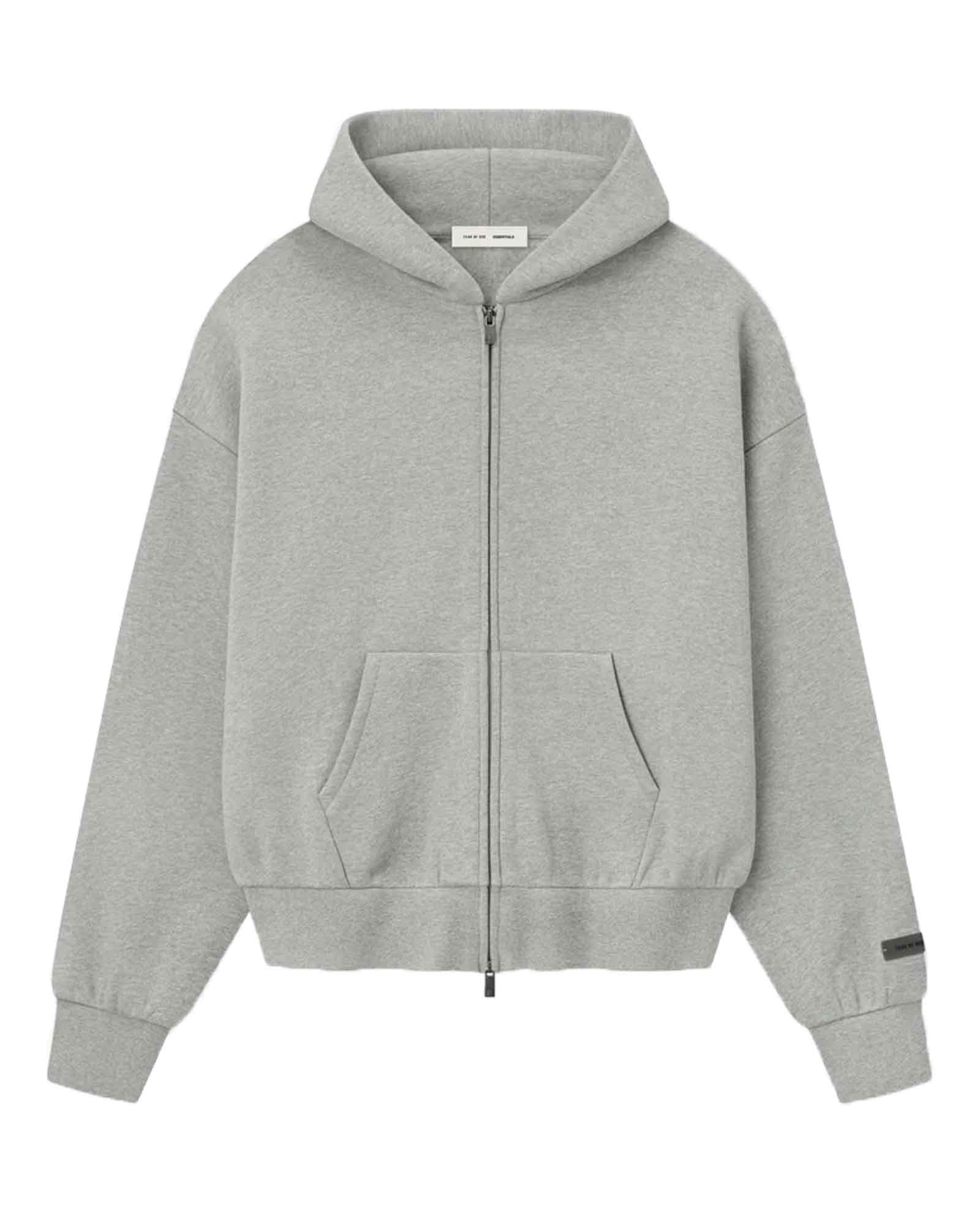 CLASSIC FIT FLEECE ZIP-UP HOODIE / CONCRETE HEATHER