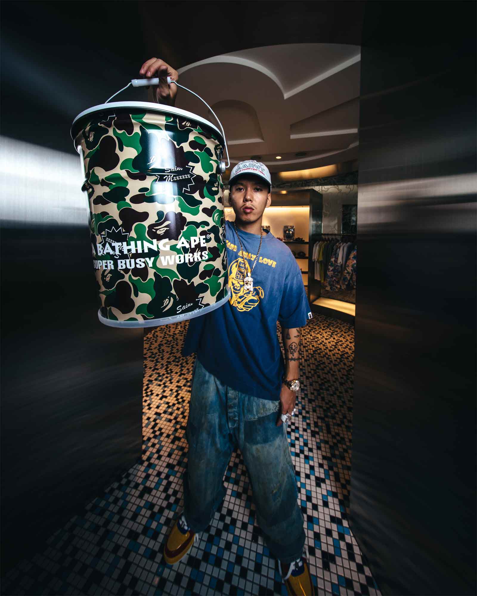 ©SAINT M××××××・セントマイケル - スツール・椅子 BAPE_CAN STOOL / CAMO