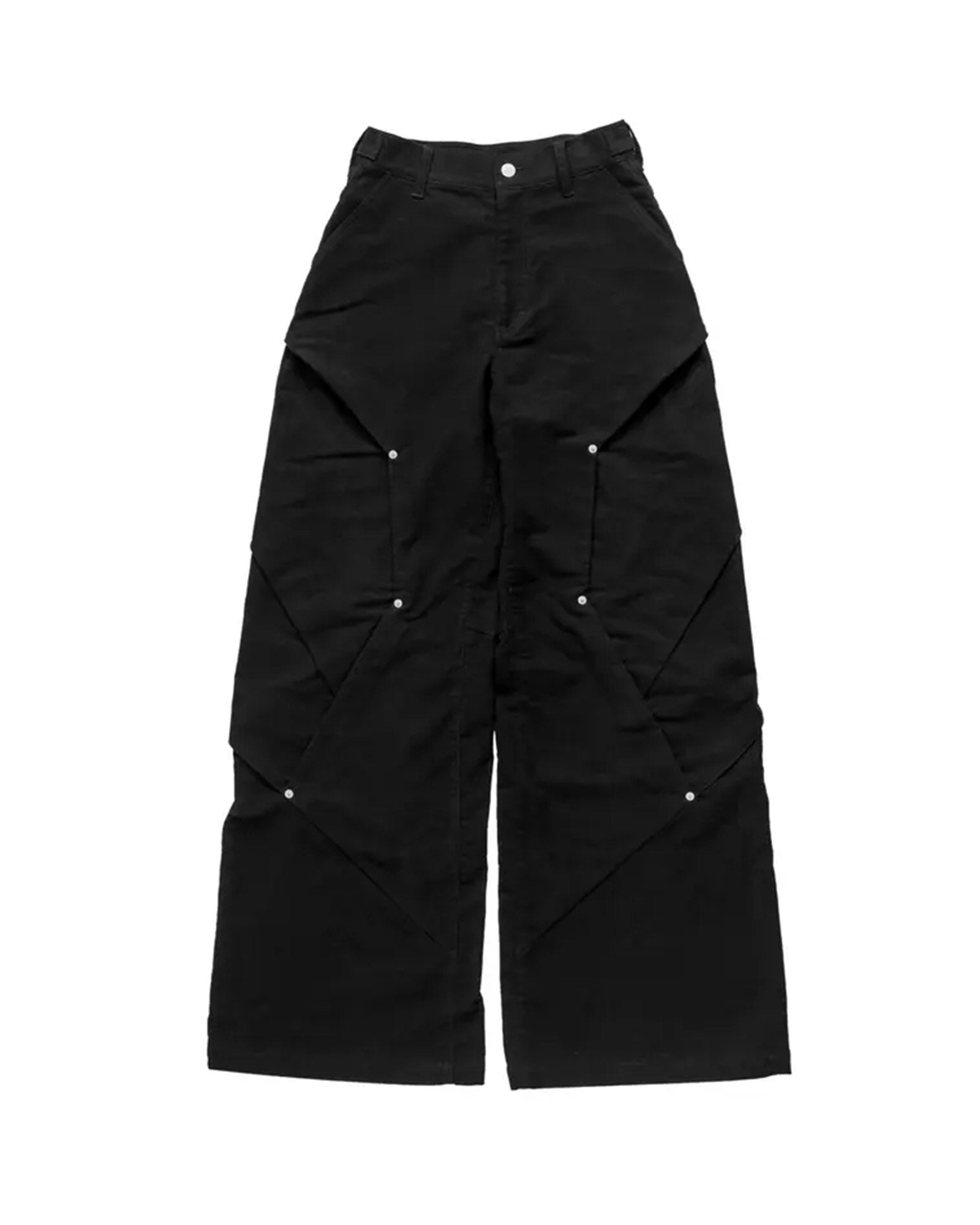 3D DOUBLE KNEE TROUSERS / BLACK
