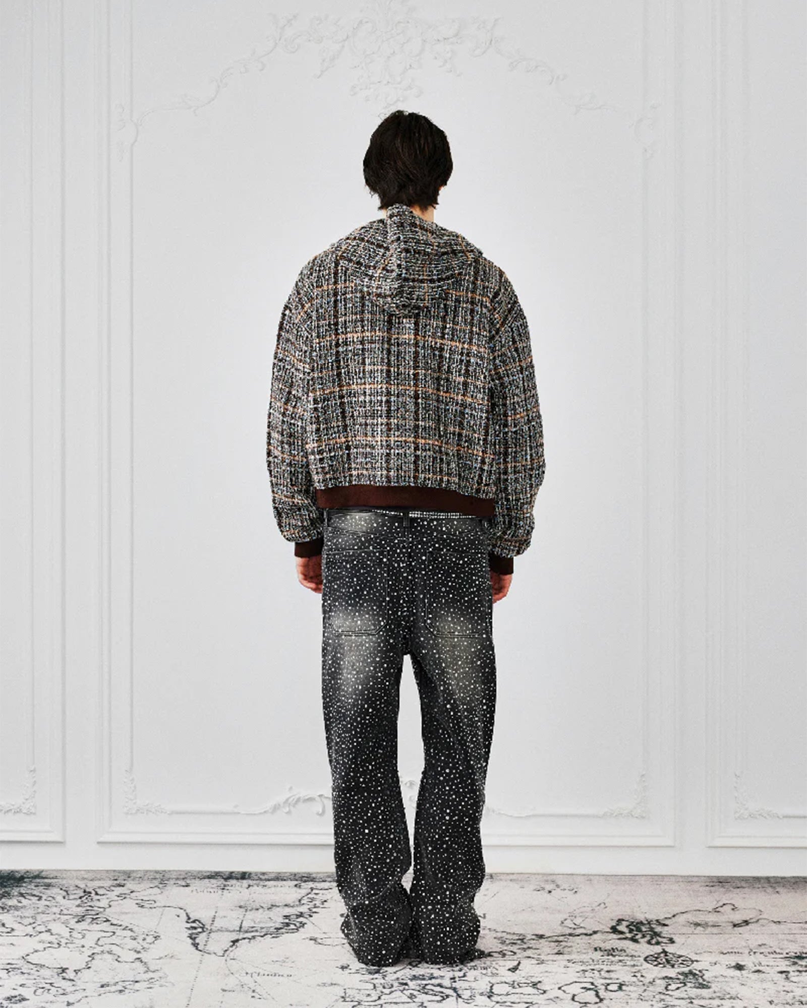 BIRTH OF ROYAL CHILD・バース・オブ・ロイヤル・チャイルド - デニムパンツ 3D PRINTING WASHED 20K SWAROVSKI DIAMOND BORO / BLACK