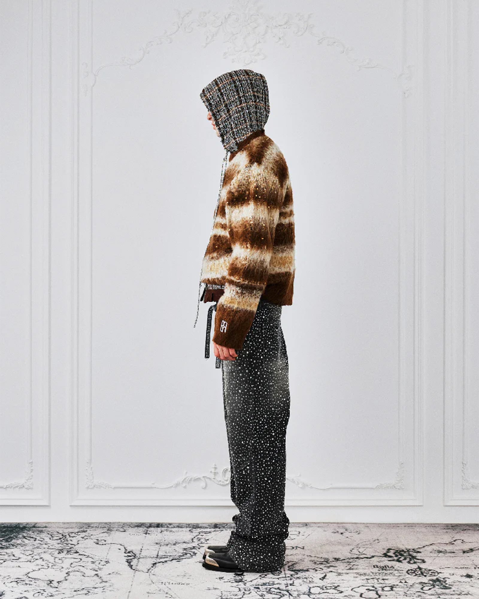 BIRTH OF ROYAL CHILD・バース・オブ・ロイヤル・チャイルド - デニムパンツ 3D PRINTING WASHED 20K SWAROVSKI DIAMOND BORO / BLACK