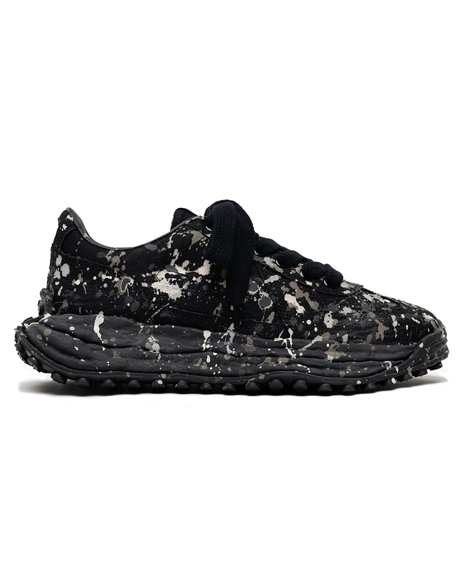 MIHARA YASUHIRO・Yasuhiro Mihara -  LARRY SPUTTERING LOW-TOP SNEAKERS / BLK/BLK