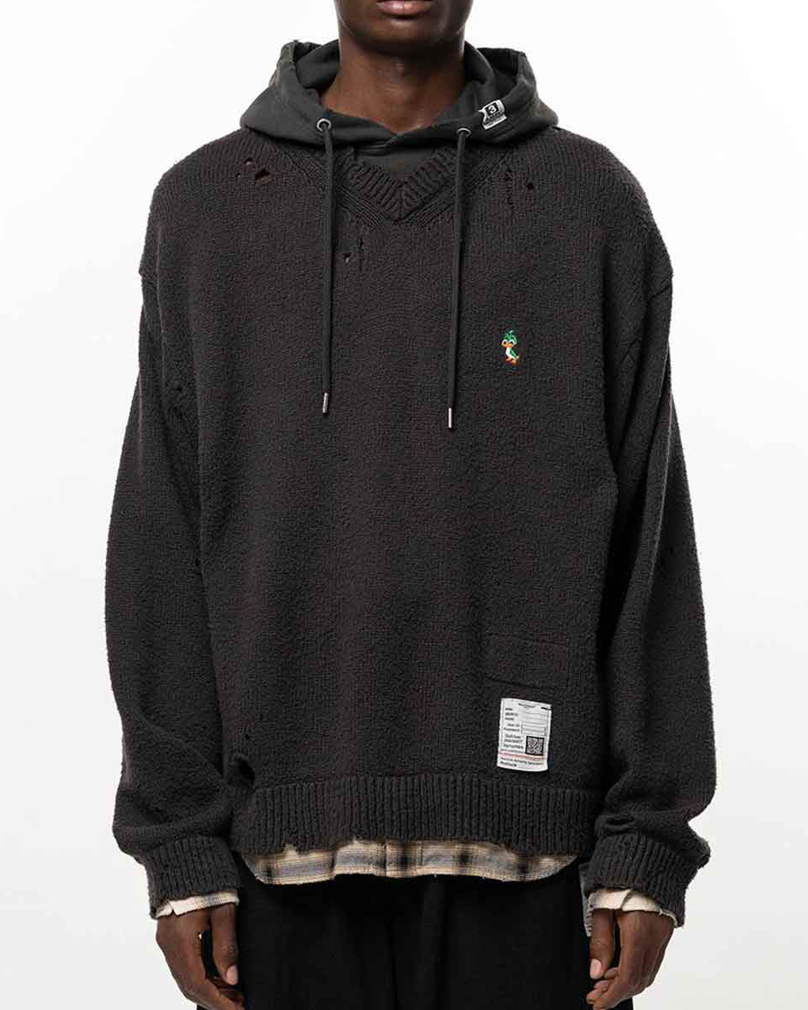 TRIPLE LAYERED SWEAT HOODIE / BLACK