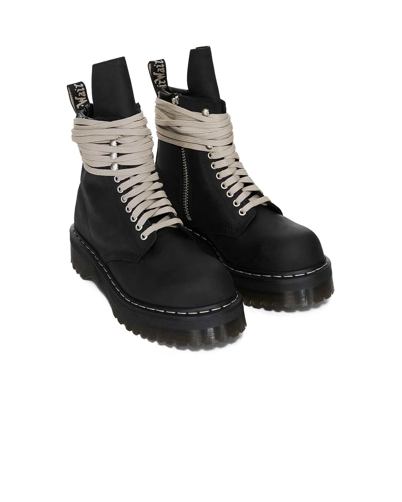 RICK OWENS・rick owens -  QUAD SOLE STEEL TOE BOOT / BLACK