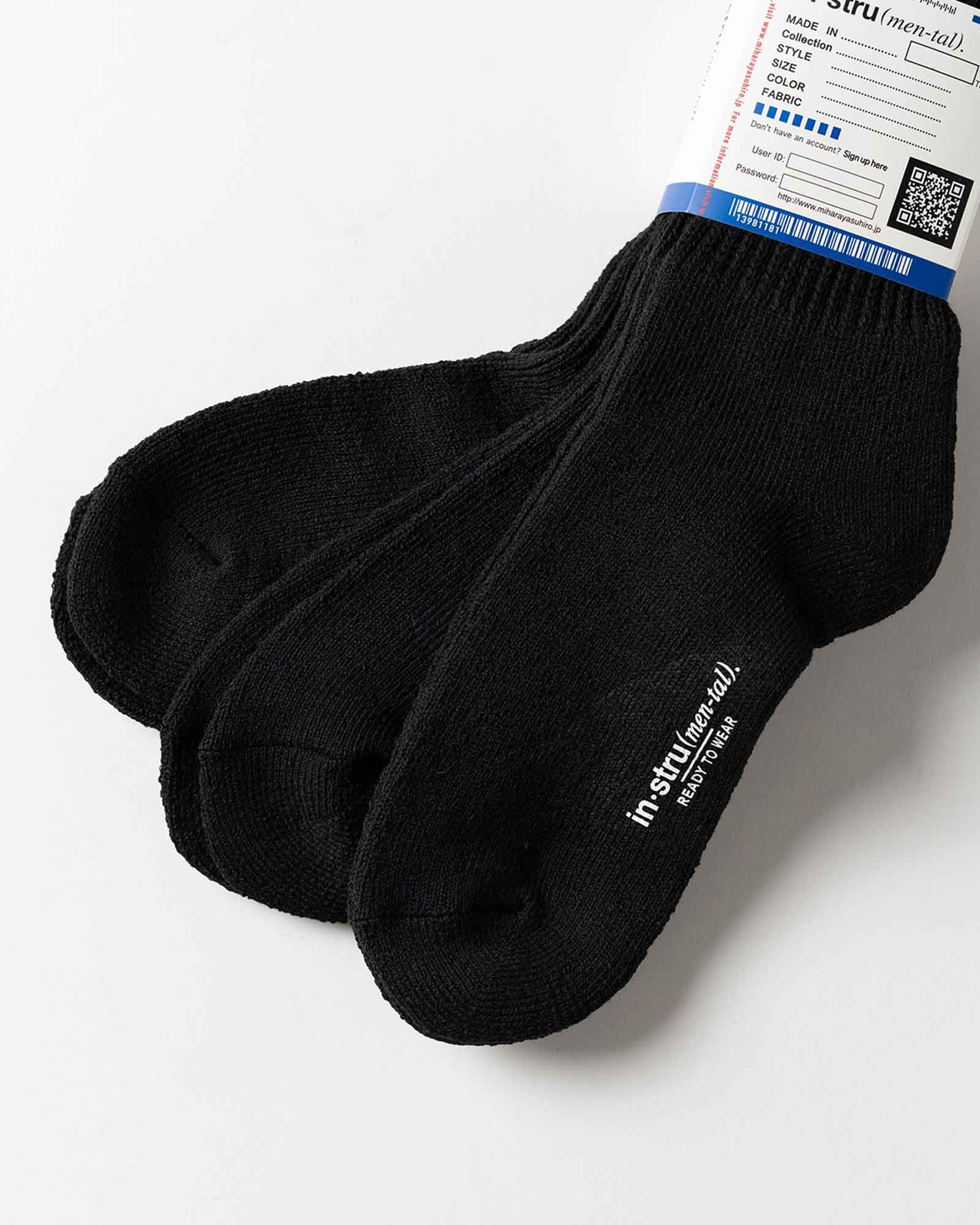 in・stru(men-tal).・イン・ストゥルメンタル -  3 PAIRS SOCKS / BLACK
