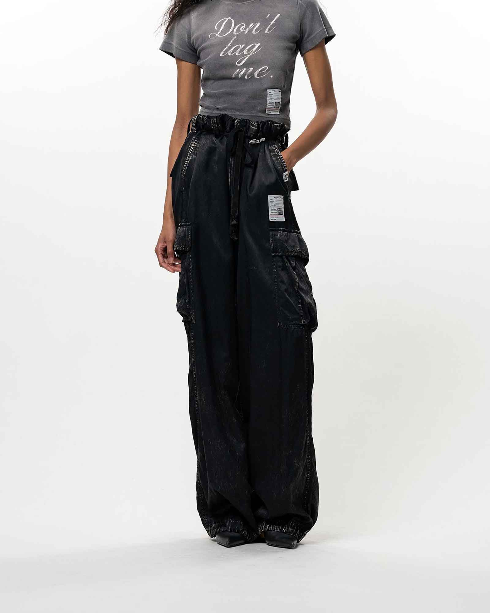 MIHARA YASUHIRO・ミハラヤスヒロ - その他パンツ R/CO SATIN CARGO PANTS / BLACK