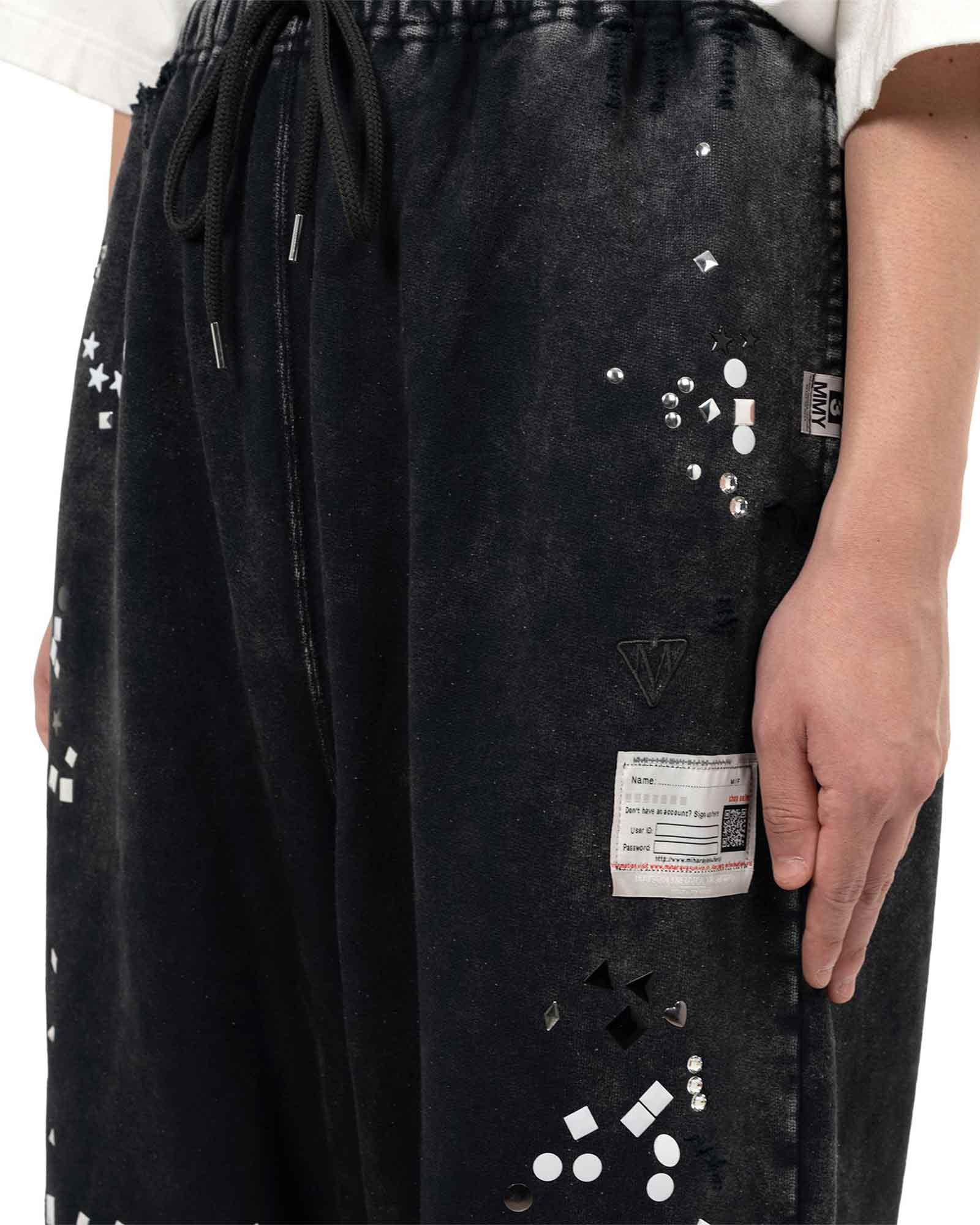 MIHARA YASUHIRO・Yasuhiro Mihara -  EMBELLISHED BLEACHED PANTS / BLACK
