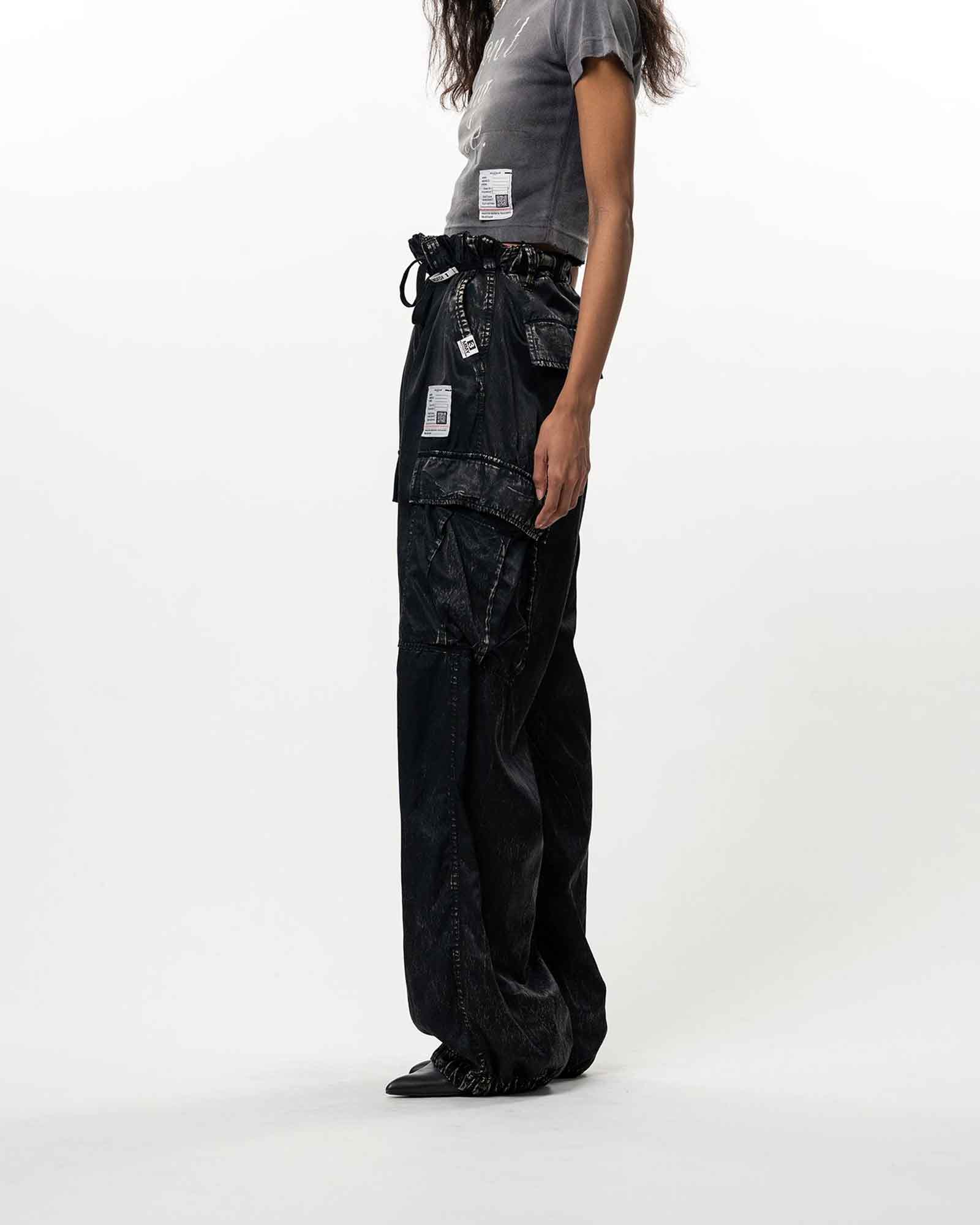 MIHARA YASUHIRO・ミハラヤスヒロ - その他パンツ R/CO SATIN CARGO PANTS / BLACK