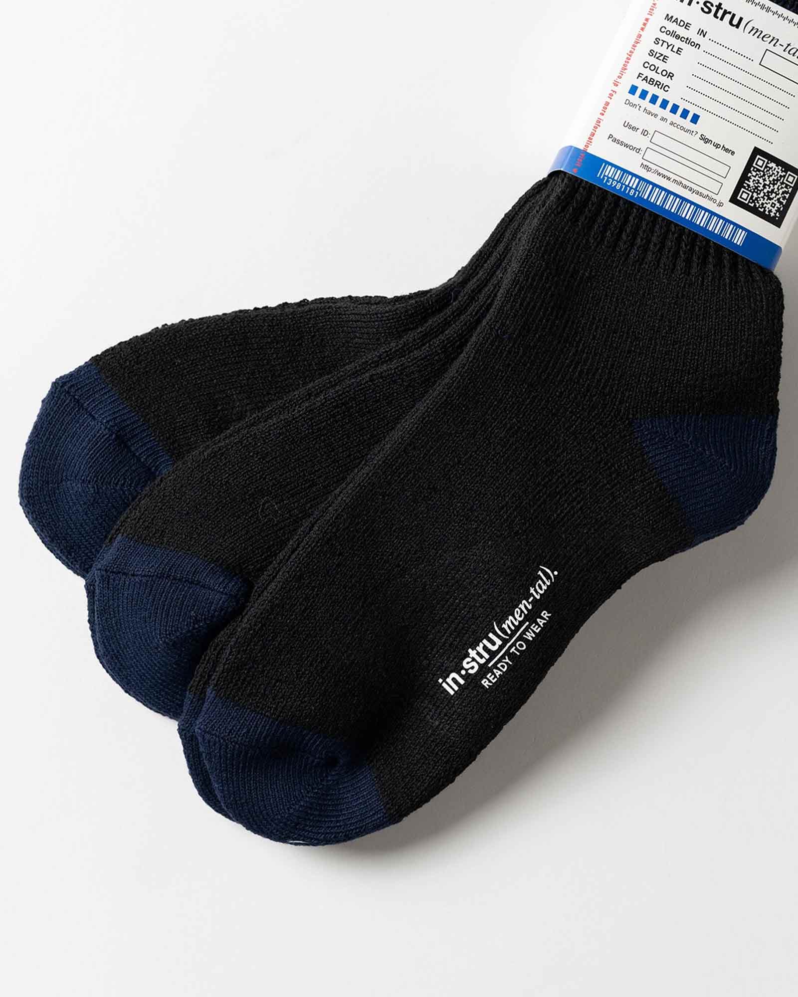 in・stru(men-tal).・イン・ストゥルメンタル -  3 PAIRS SOCKS / BLUE/BLACK