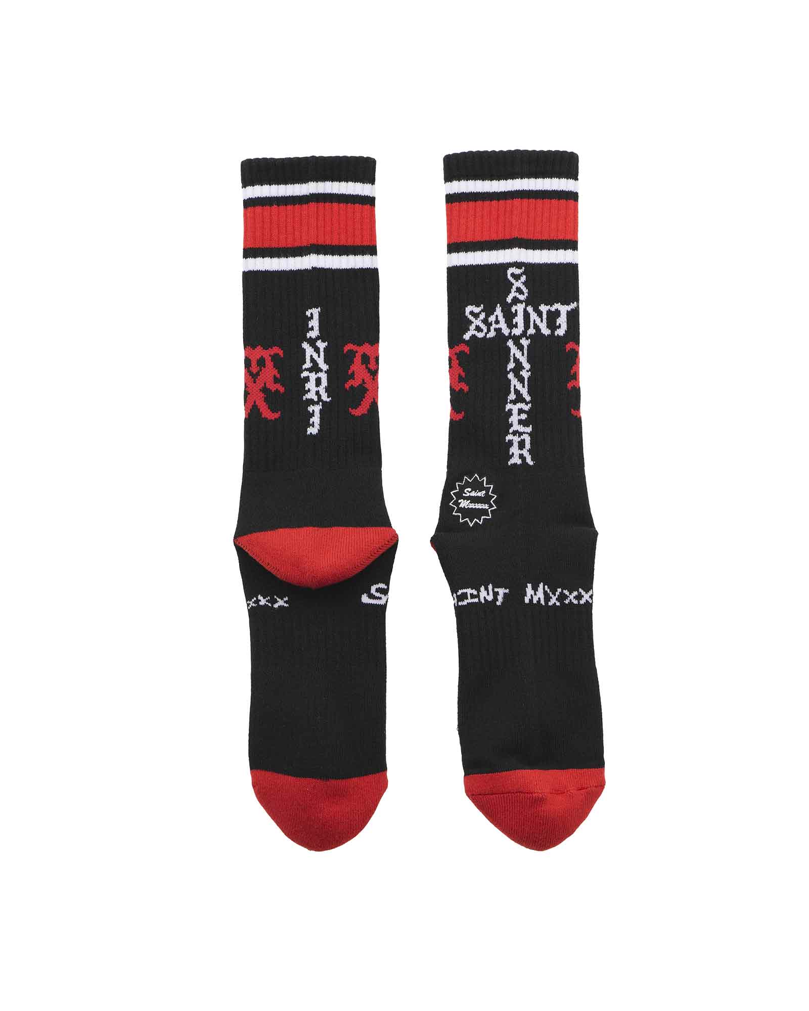 ©SAINT M××××××・セントマイケル - ソックス・レッグウェア SOCKS/SINNER / BLACK+RED