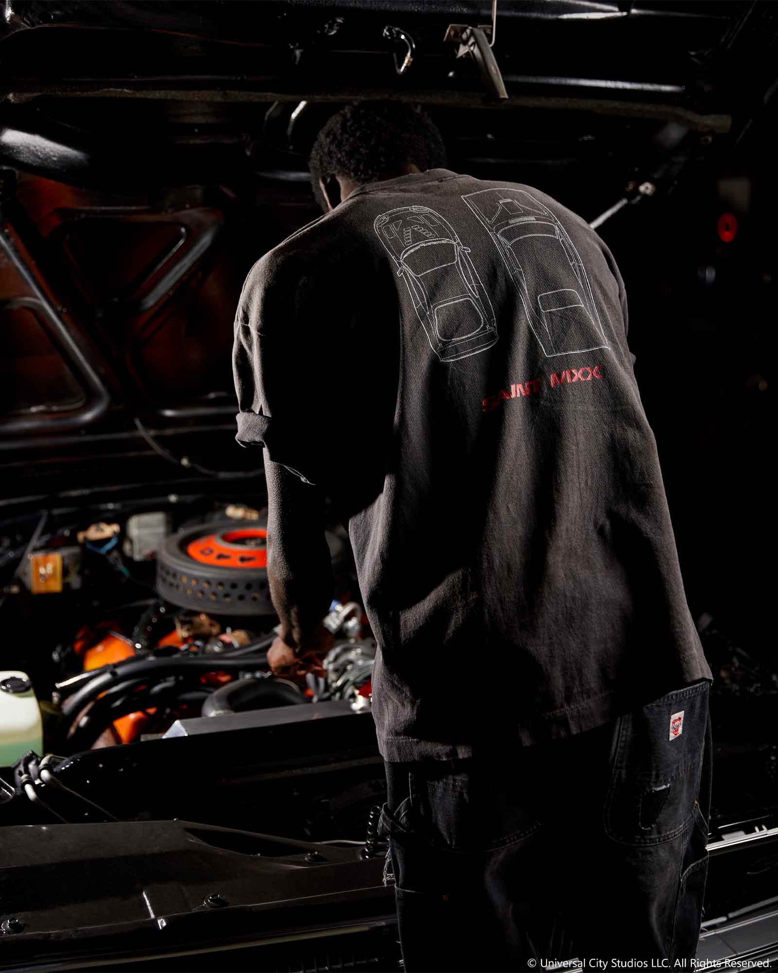 ©SAINT M××××××・セントマイケル - Tシャツ・カットソー FF_SS T-SHIRT/FAST FURIOUS / BLACK