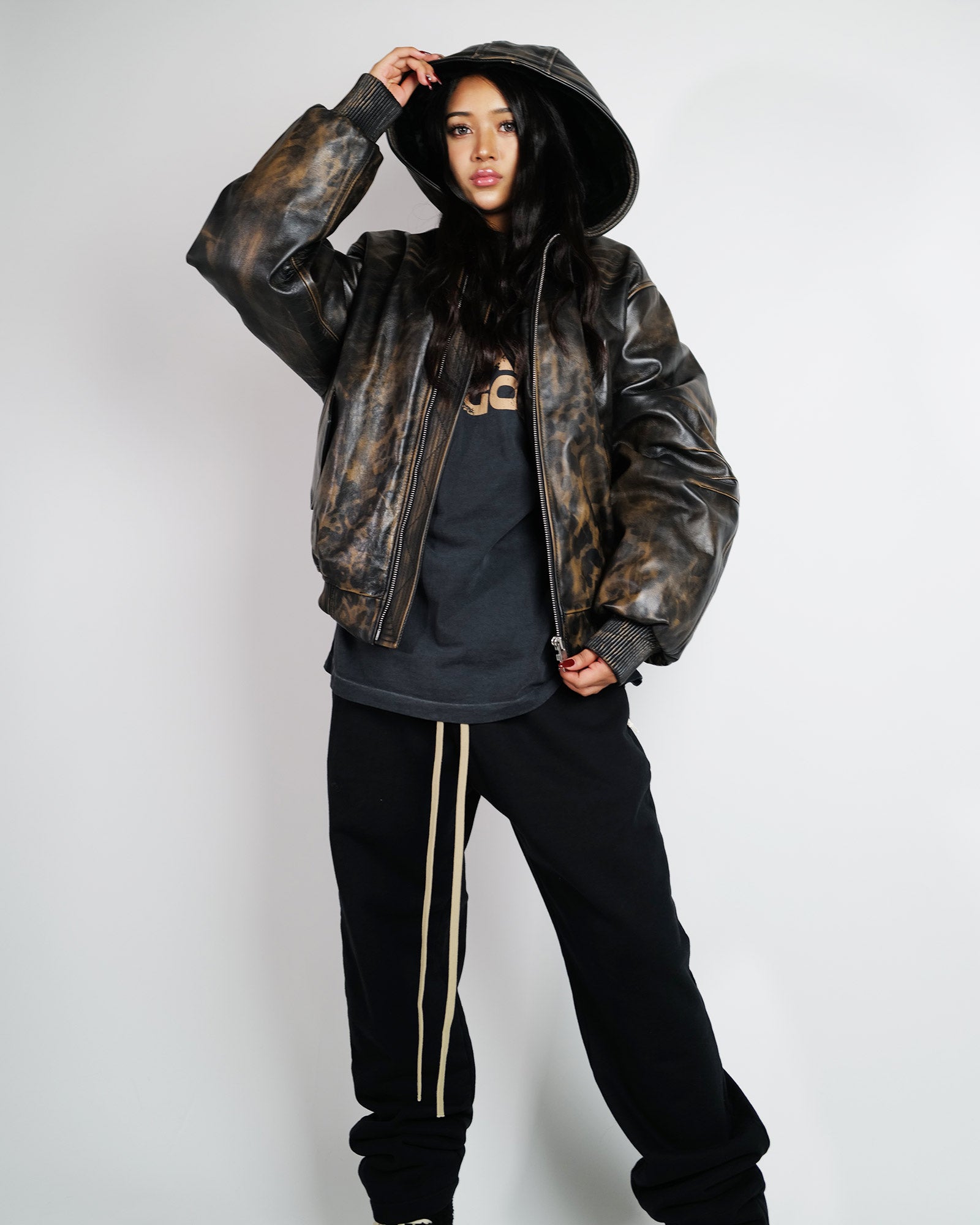 424・四二四 -  NEW 424 BOMBER / BLACK & CHEETAH