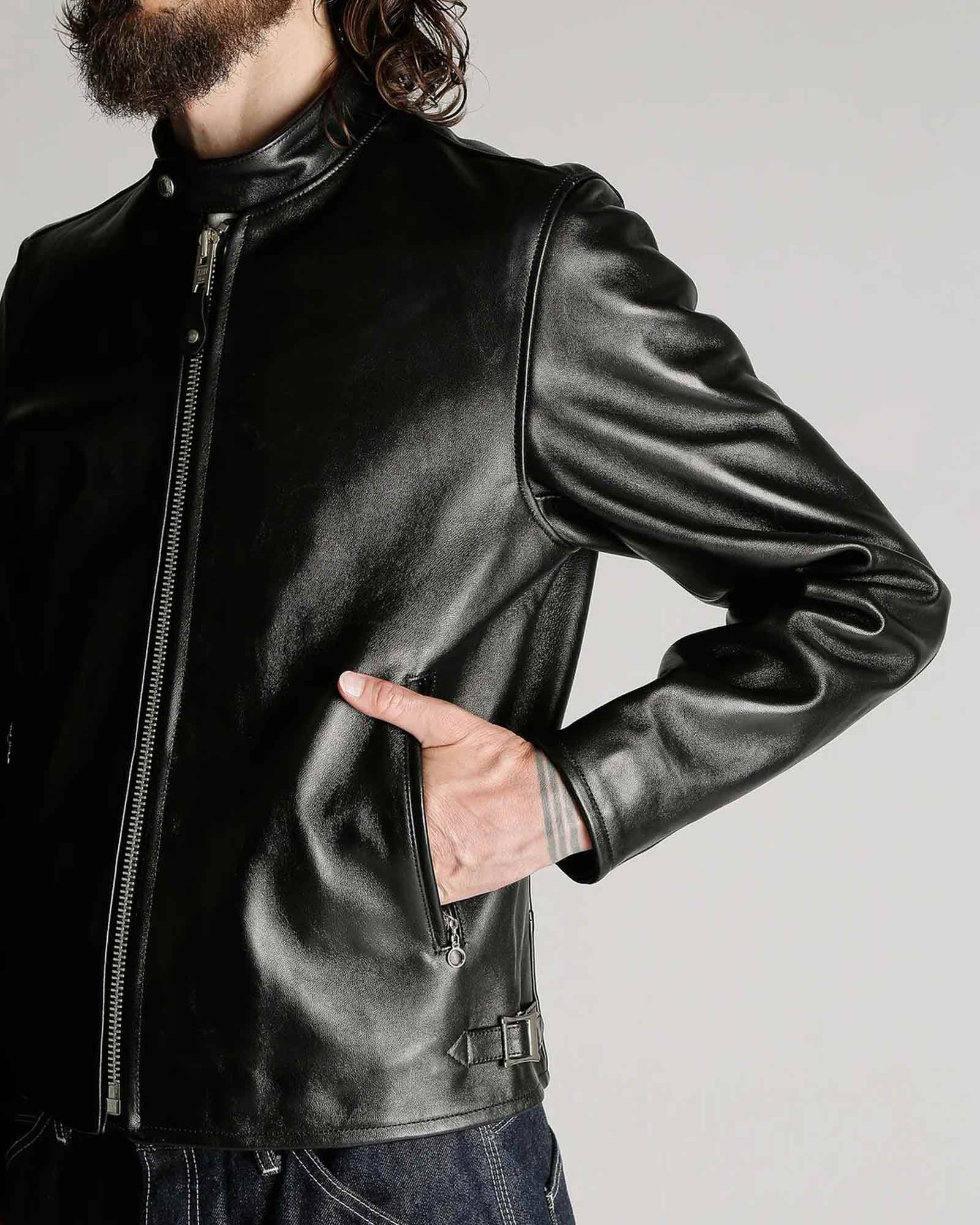 Schott・ショット - レザージャケット 70’S SINGLE RIDERS JACKET / BLACK